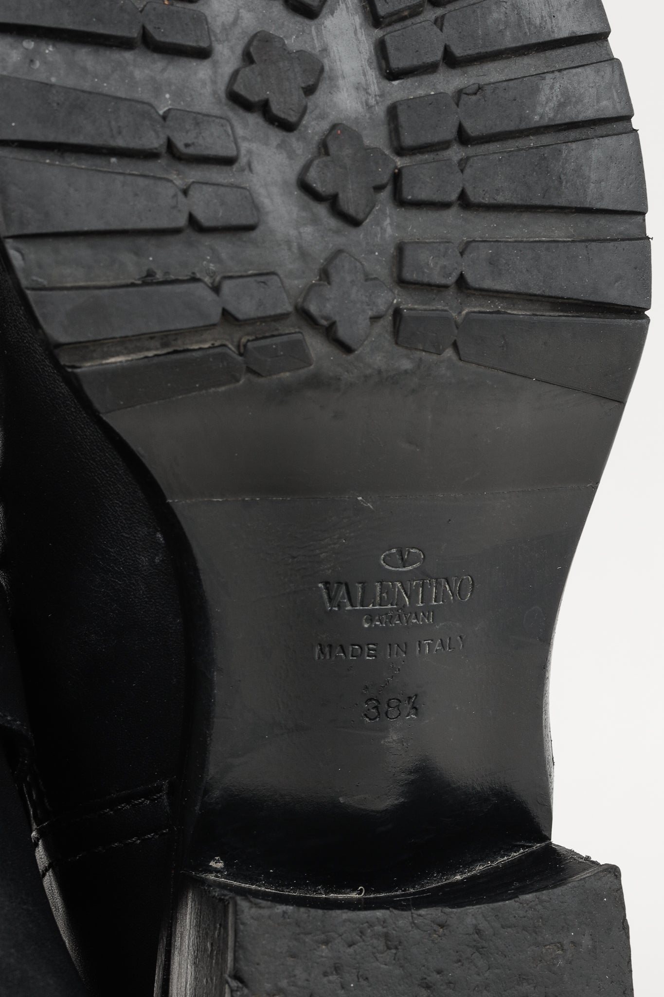 Valentino Garavani Rockstud Noir Leather T.30 Biker Boots