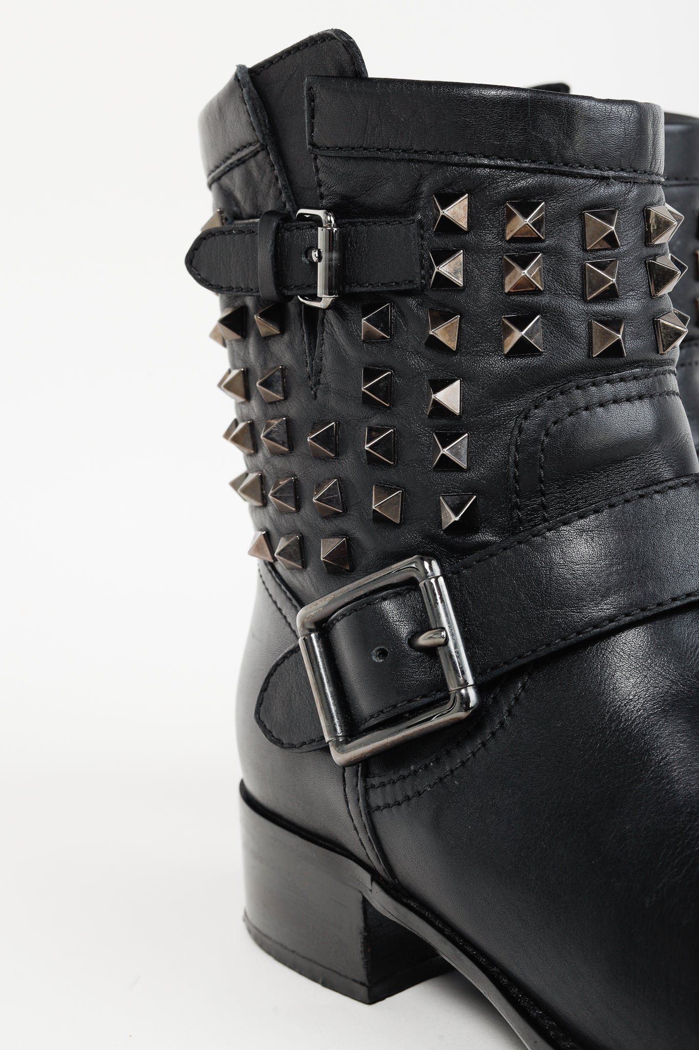 Valentino Garavani Rockstud Noir Leather T.30 Biker Boots
