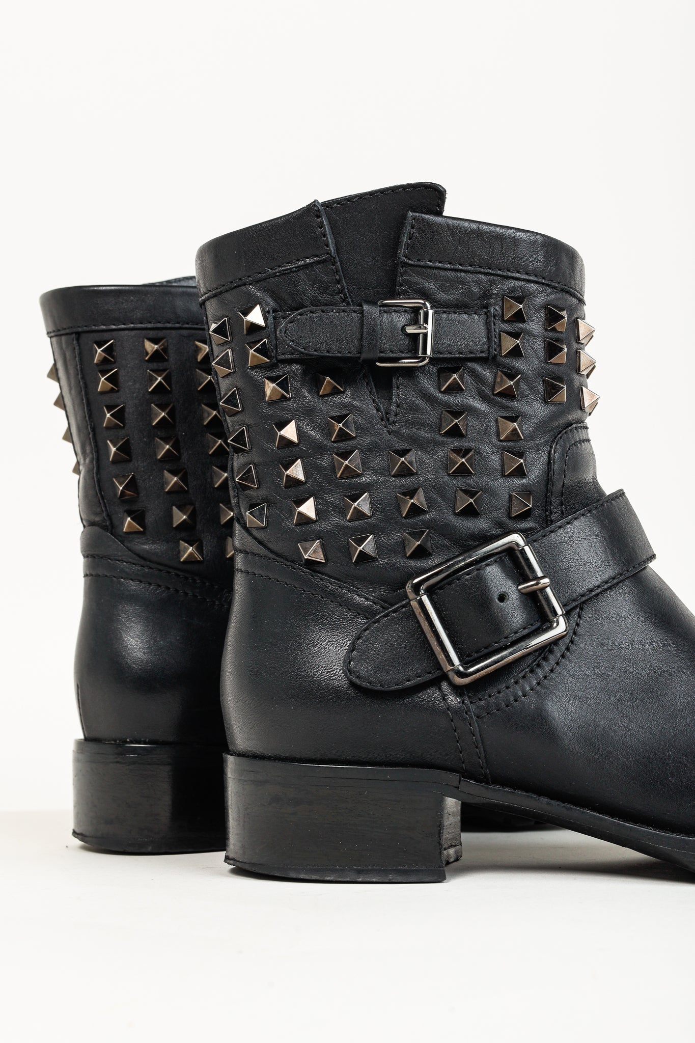 Valentino Garavani Rockstud Noir Leather T.30 Biker Boots