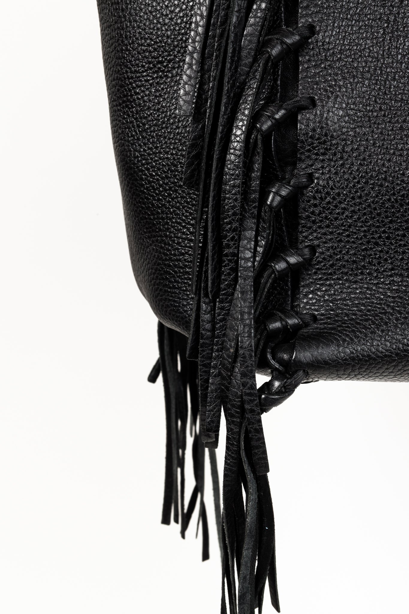 Valentino Garavani C-Rockee Fringe Tote Bag Black