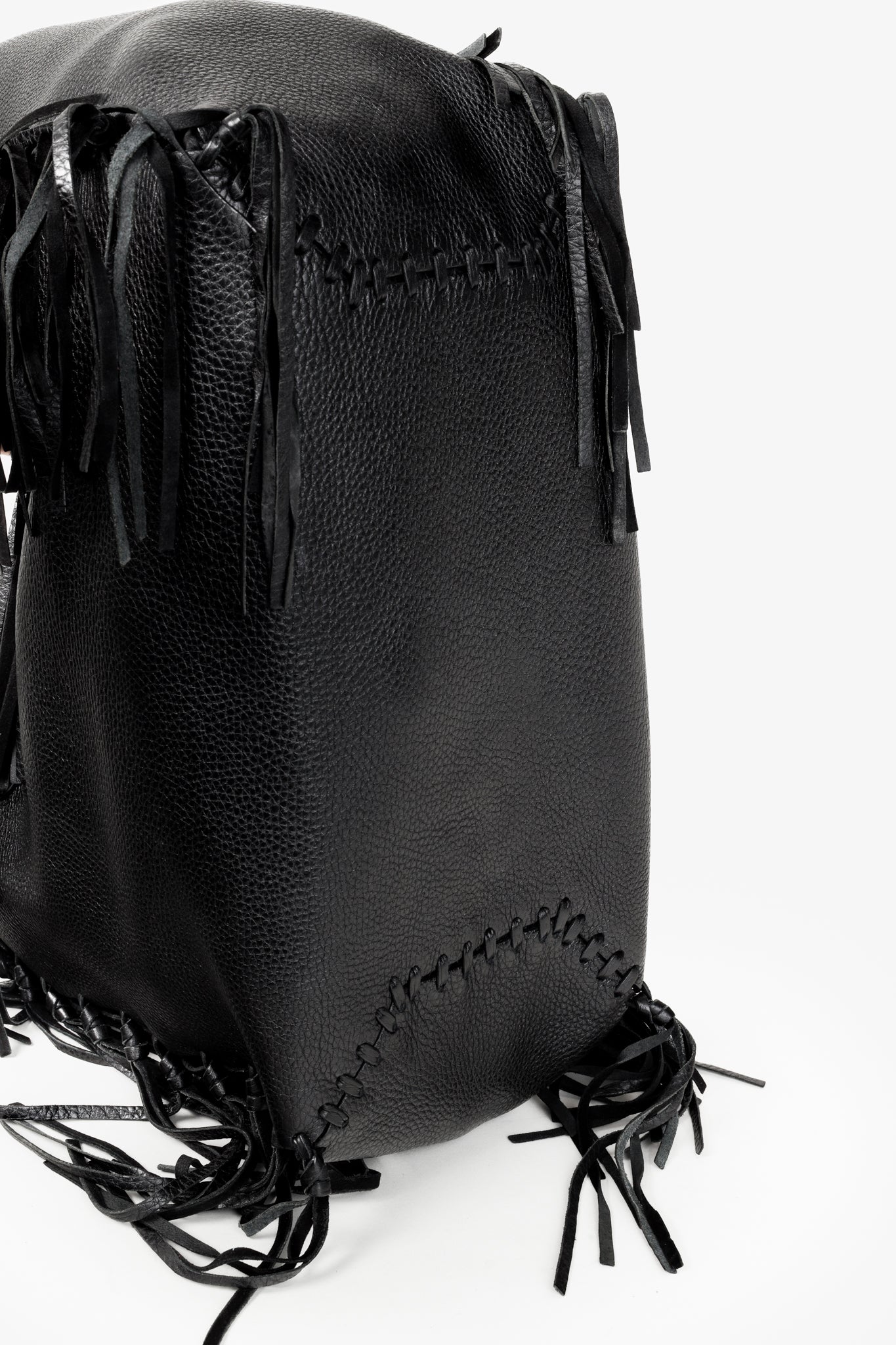 Valentino Garavani C-Rockee Fringe Tote Bag Black