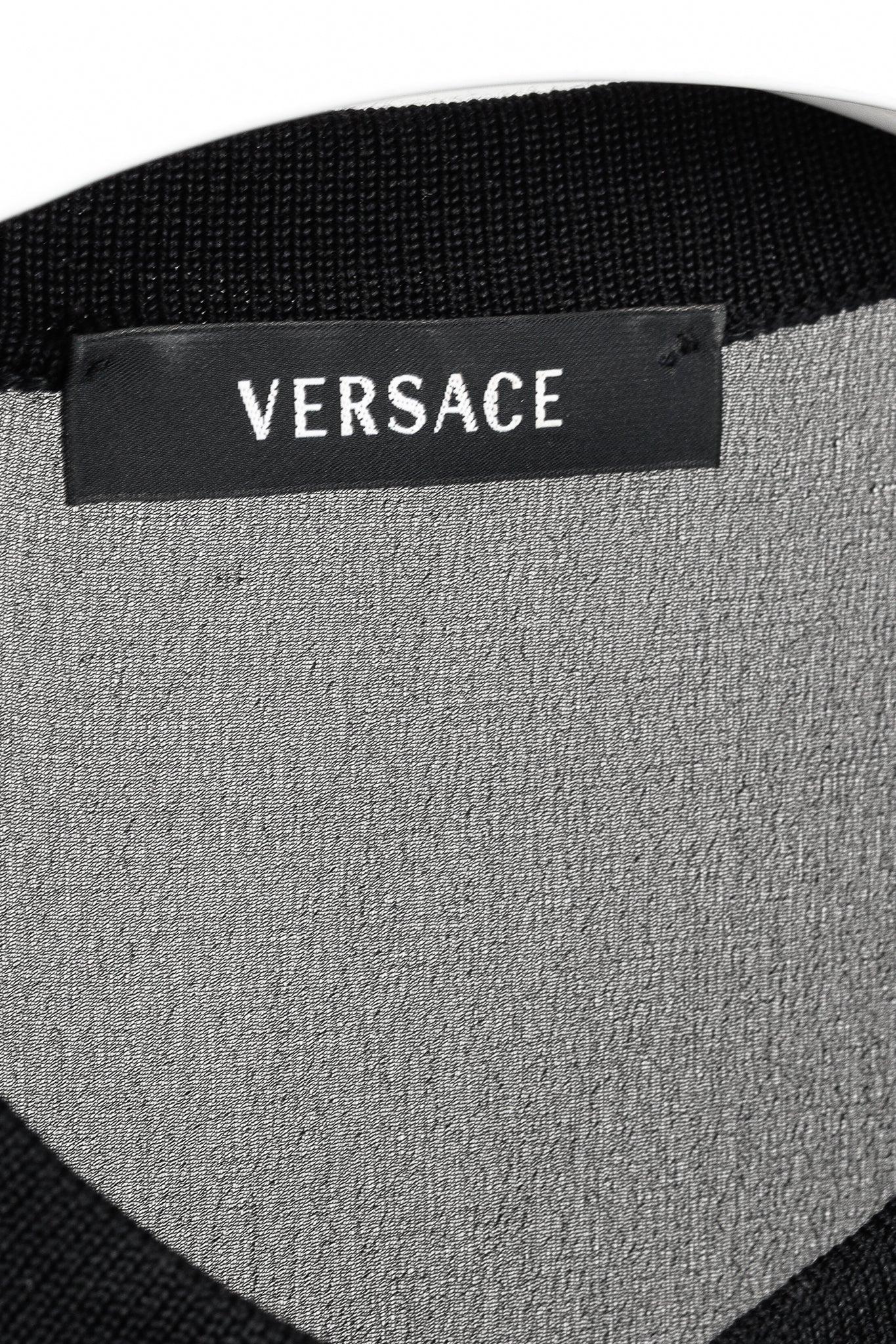 Versace 2009 Sheer-Back Ornate Trim Black Sleeveless Body-Con Tunic