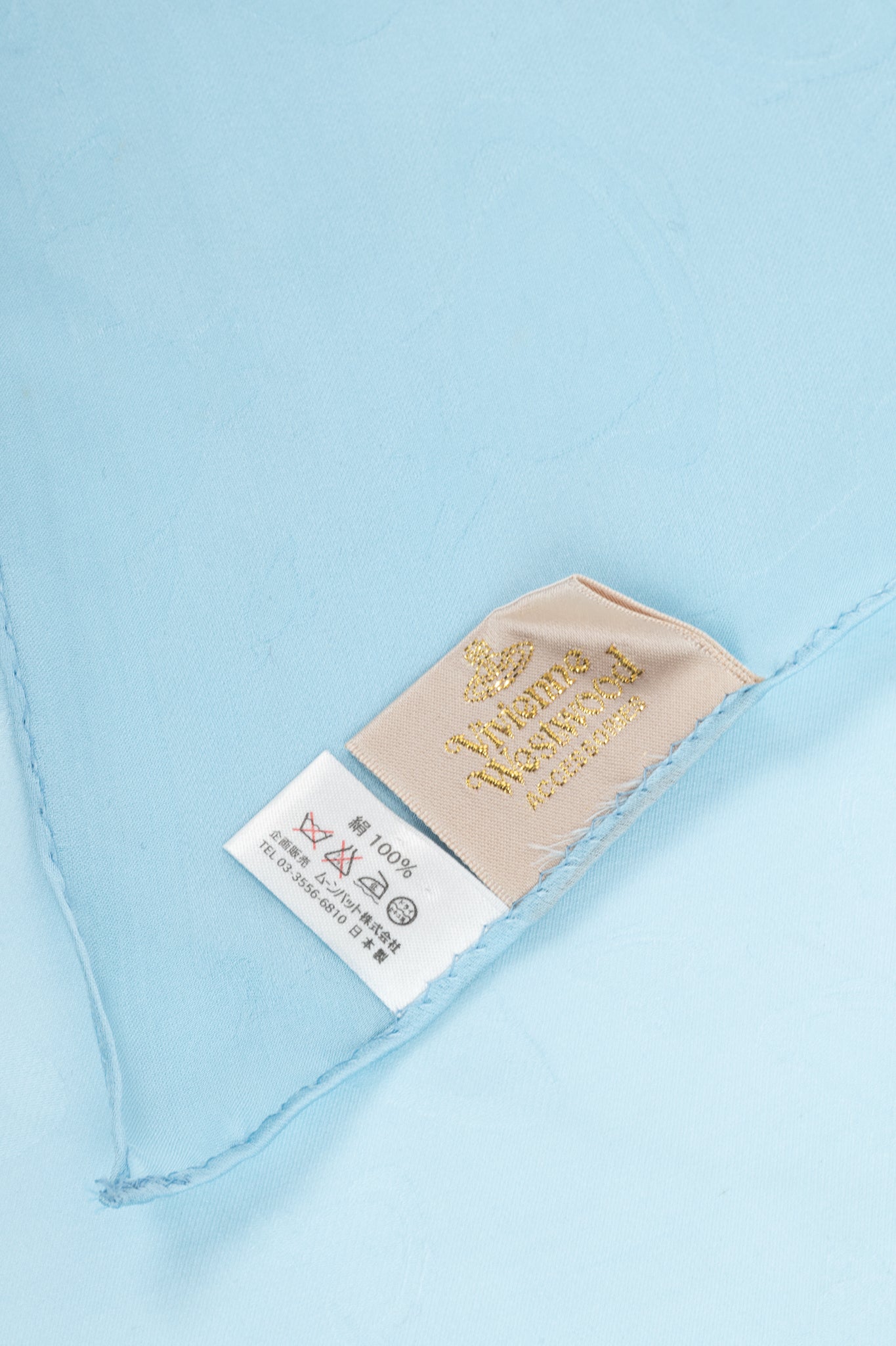 Vivienne Westwood Blue Silk Jupiter-Jacquard Square Scarf