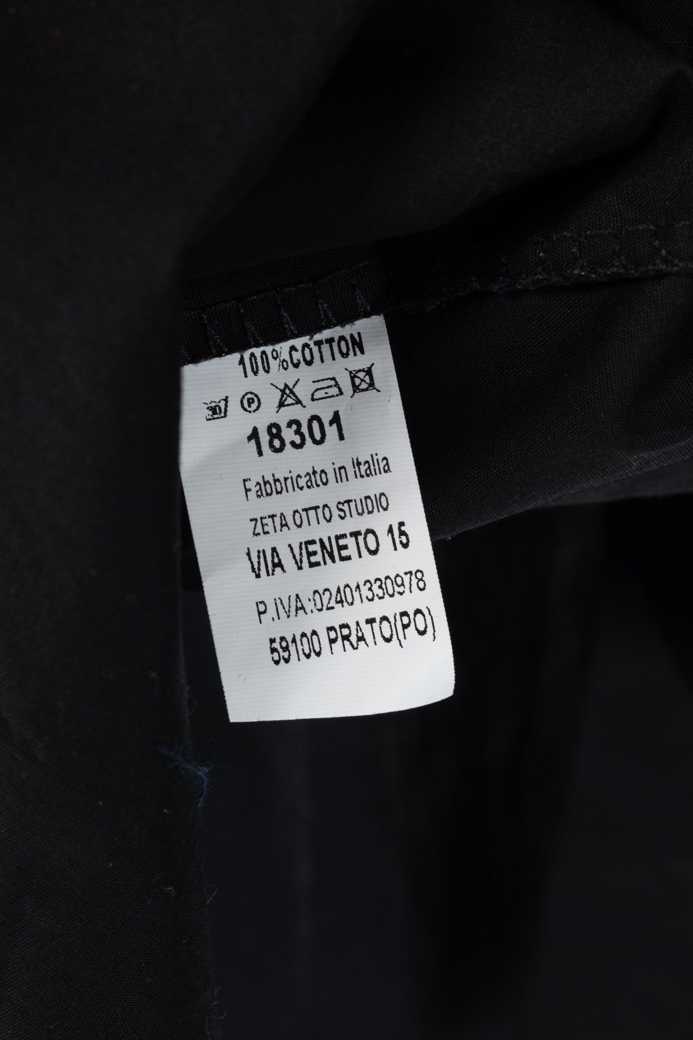 Zeta Otto Black Cotton Poplin Embellished-Tie Buttoned Shirt