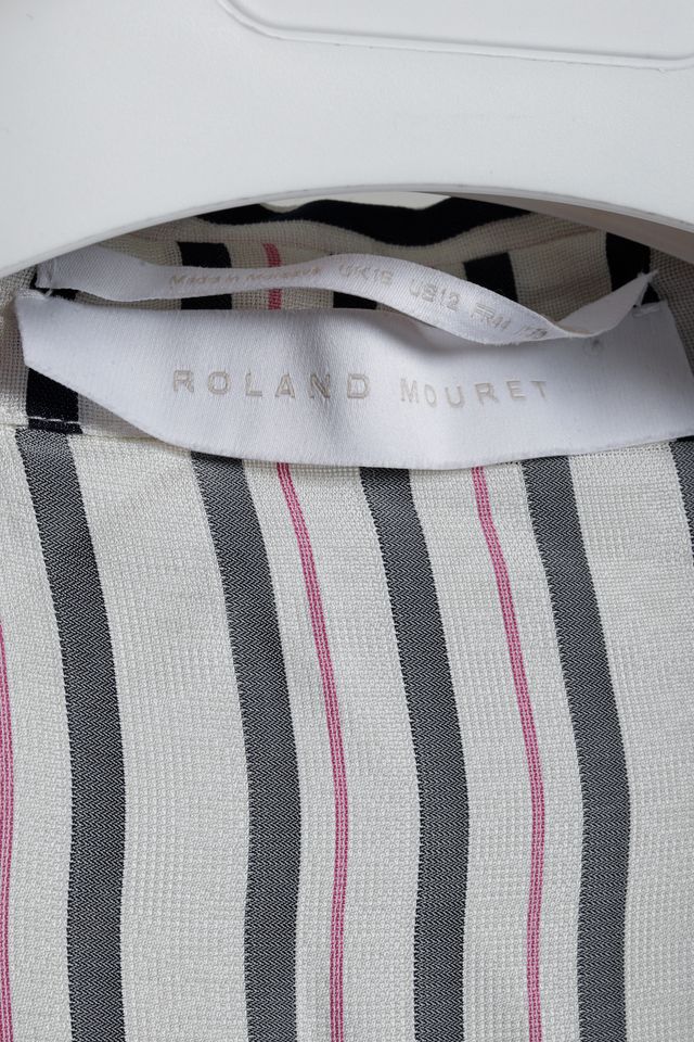 Roland Mouret Padley Blue Pink Striped Blouse
