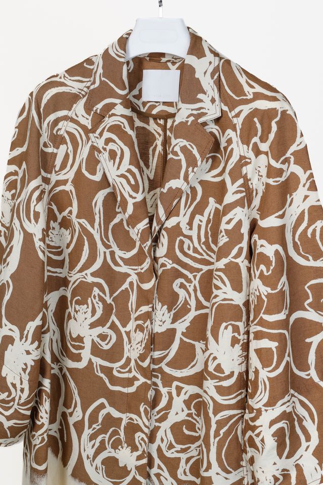Annette Gortz 2021 Brown Linen Floral Duster Coat