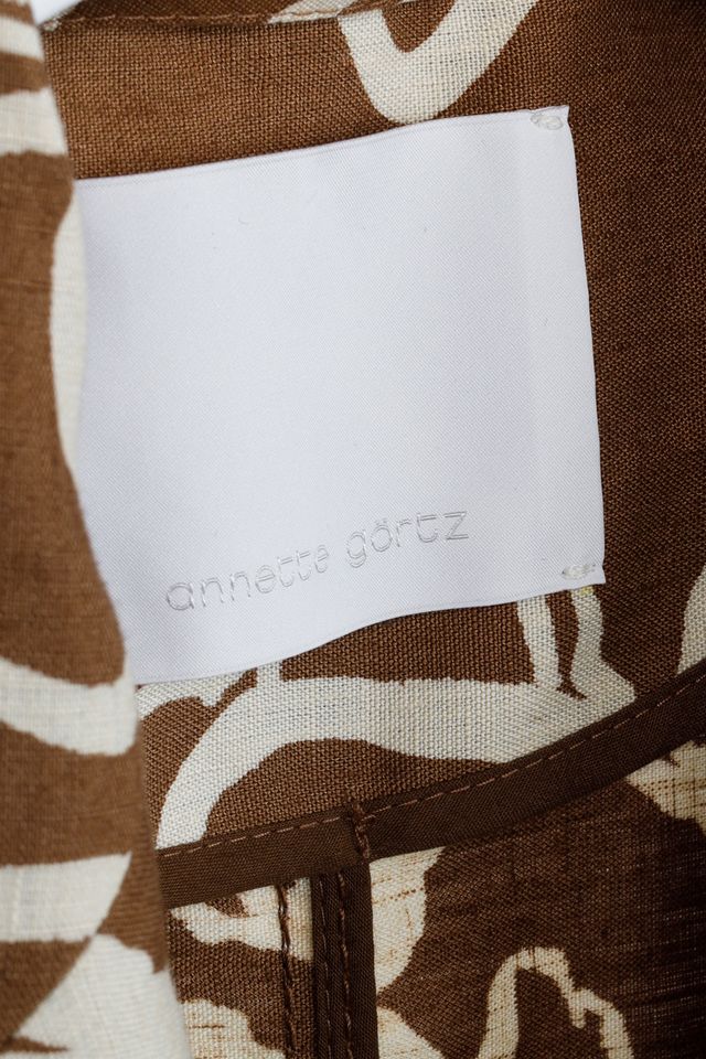 Annette Gortz 2021 Brown Linen Floral Duster Coat