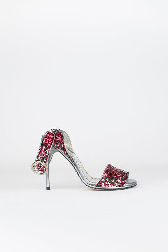Dolce & Gabbana Sequin Ankle Strap Heels