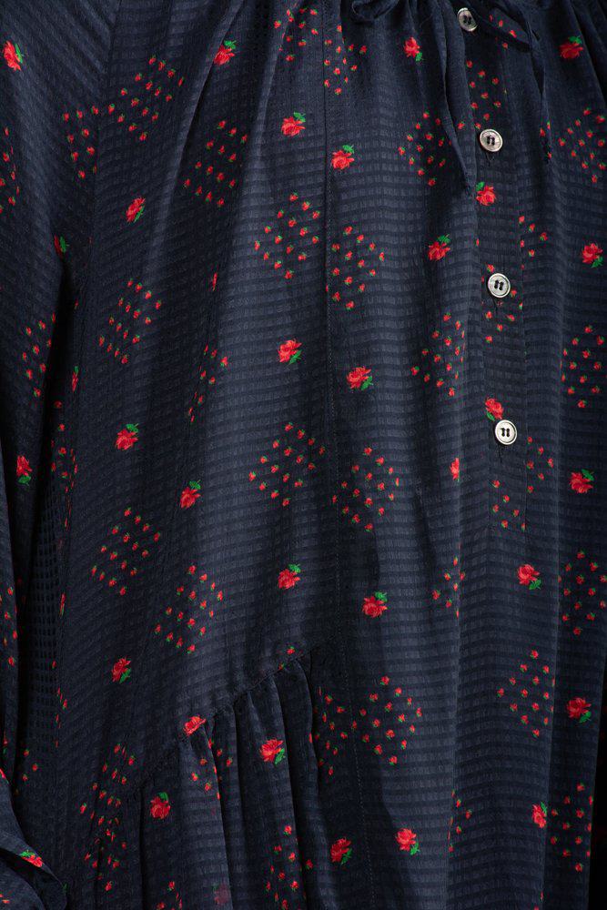 Paul & Joe Foral Checkered Maxi Dress