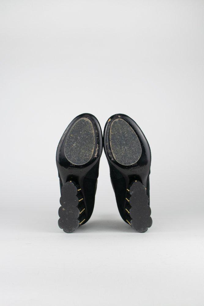 Salvatore Ferragamo Suede Studded Booties