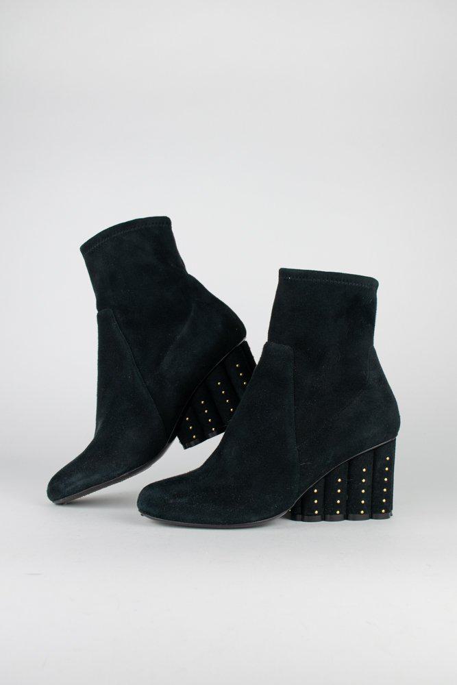 Salvatore Ferragamo Suede Studded Booties