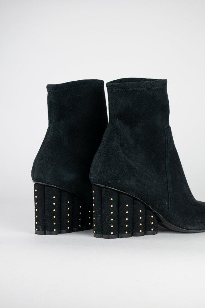 Salvatore Ferragamo Suede Studded Booties