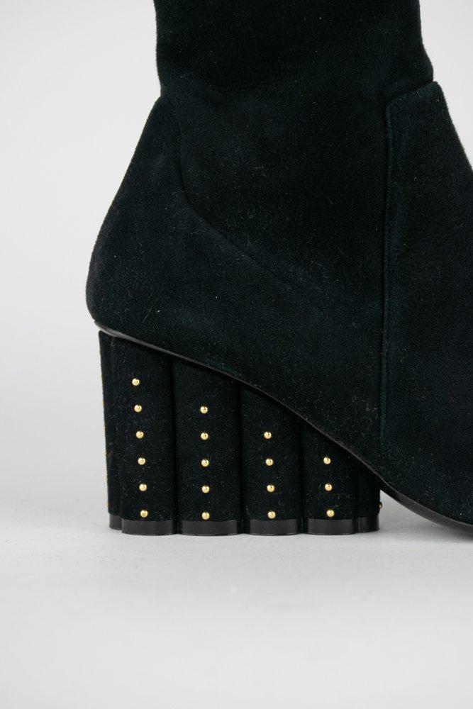Salvatore Ferragamo Suede Studded Booties