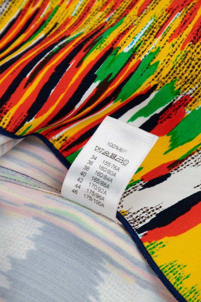 Celine Multi-Color Ikat Pattern Crepe Top