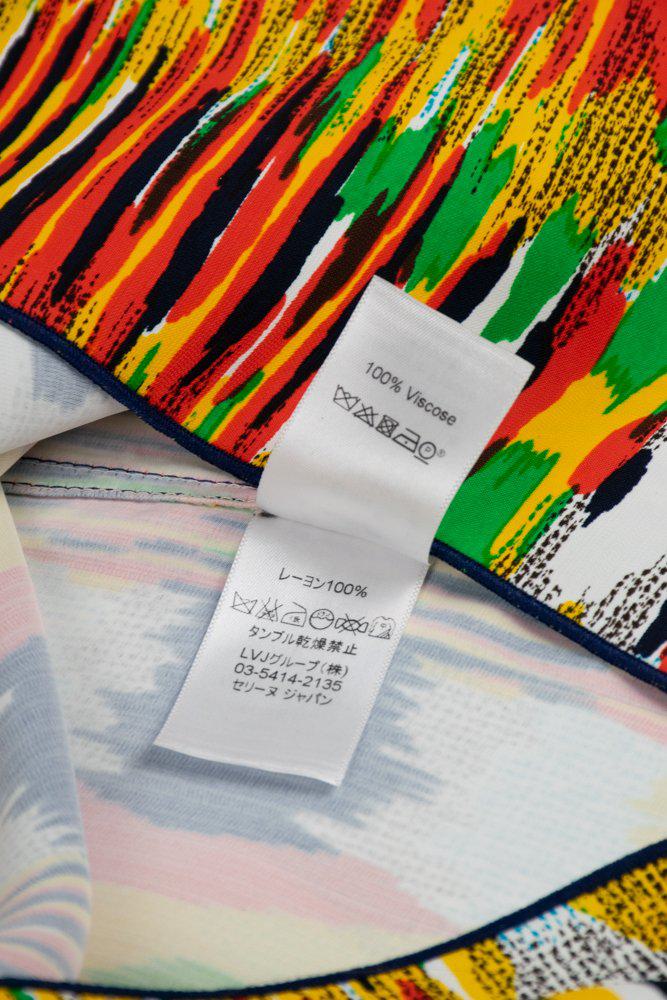 Celine Multi-Color Ikat Pattern Crepe Top