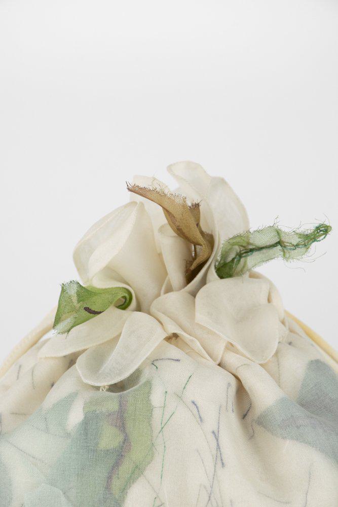 Yumi Eto Printed Ivory Silk Pochette