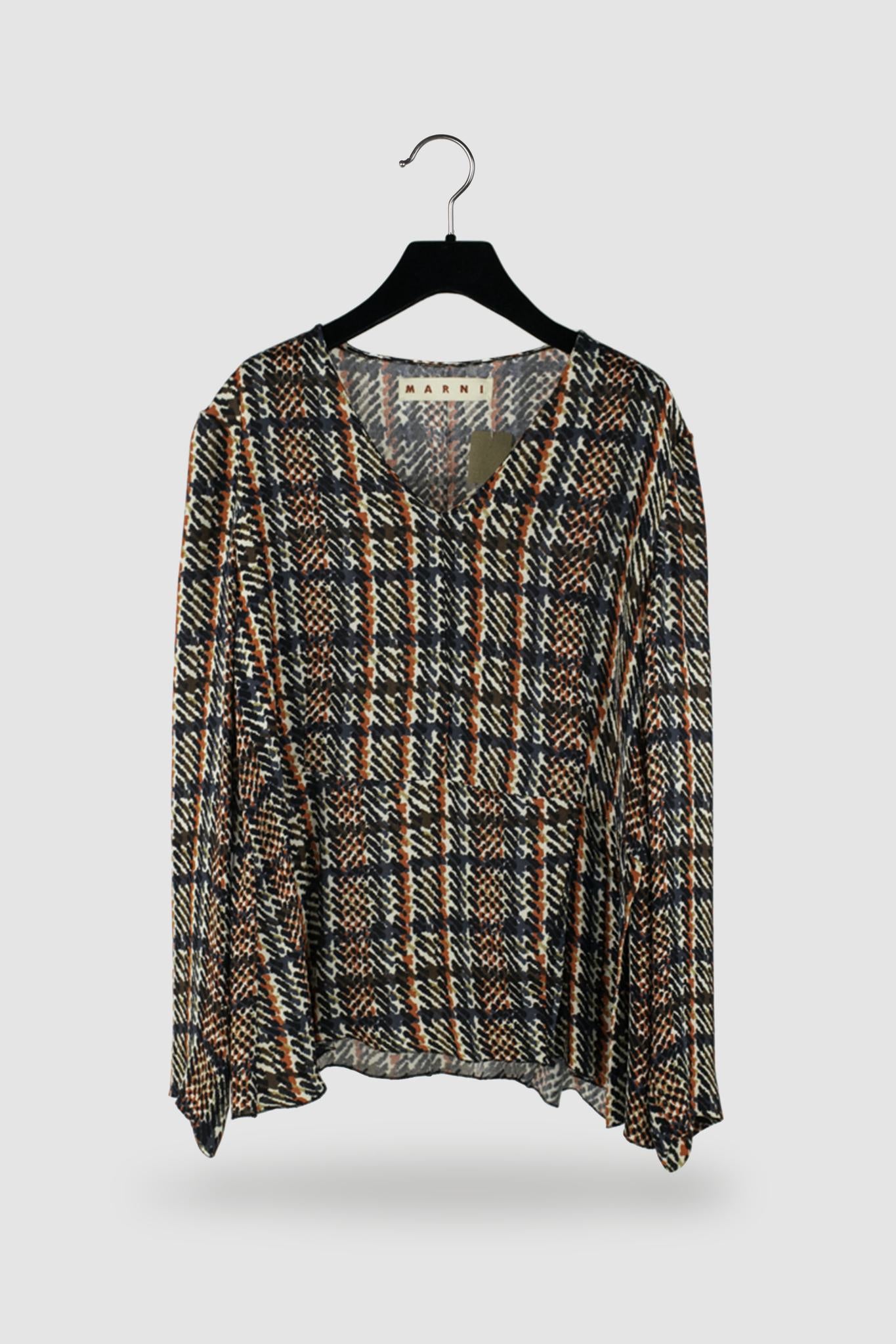 Marni Asymmetrical Pleat Blouse