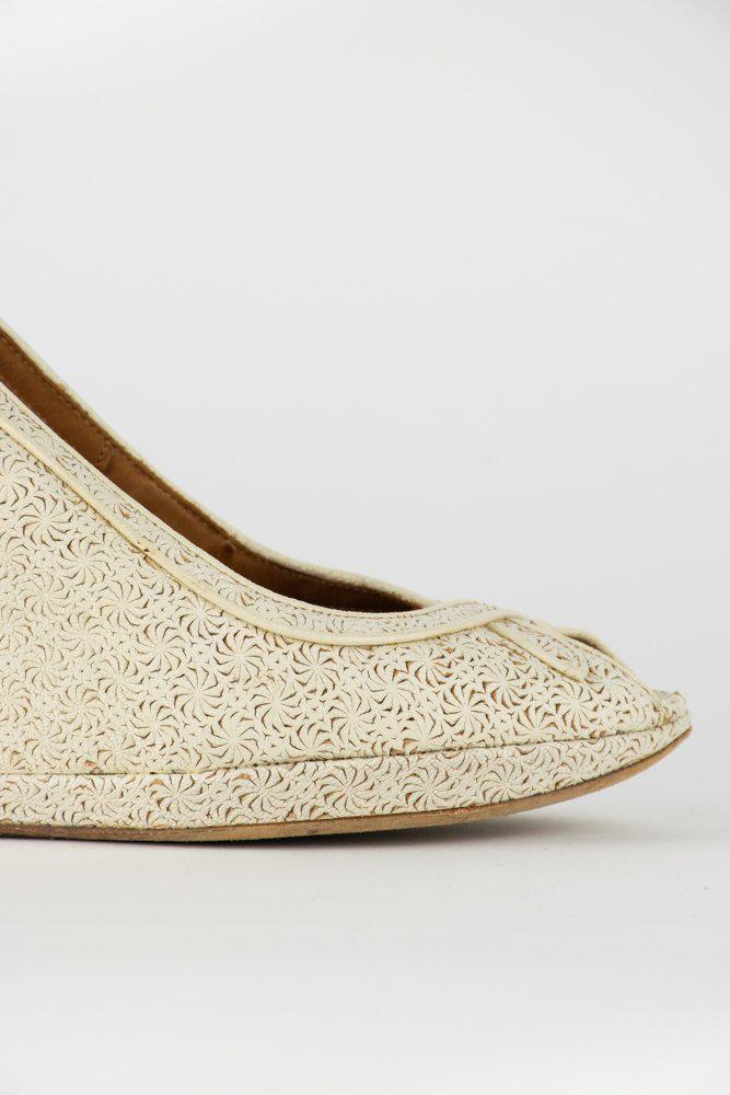 Dries Van Noten Peep Toe Wedges