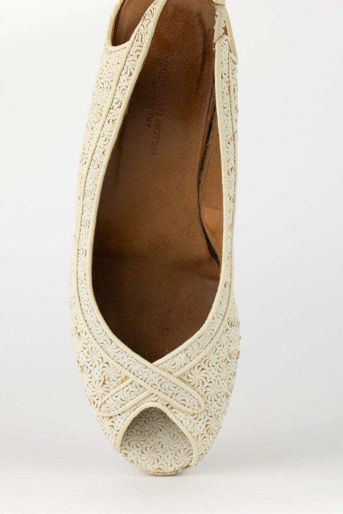 Dries Van Noten Peep Toe Wedges