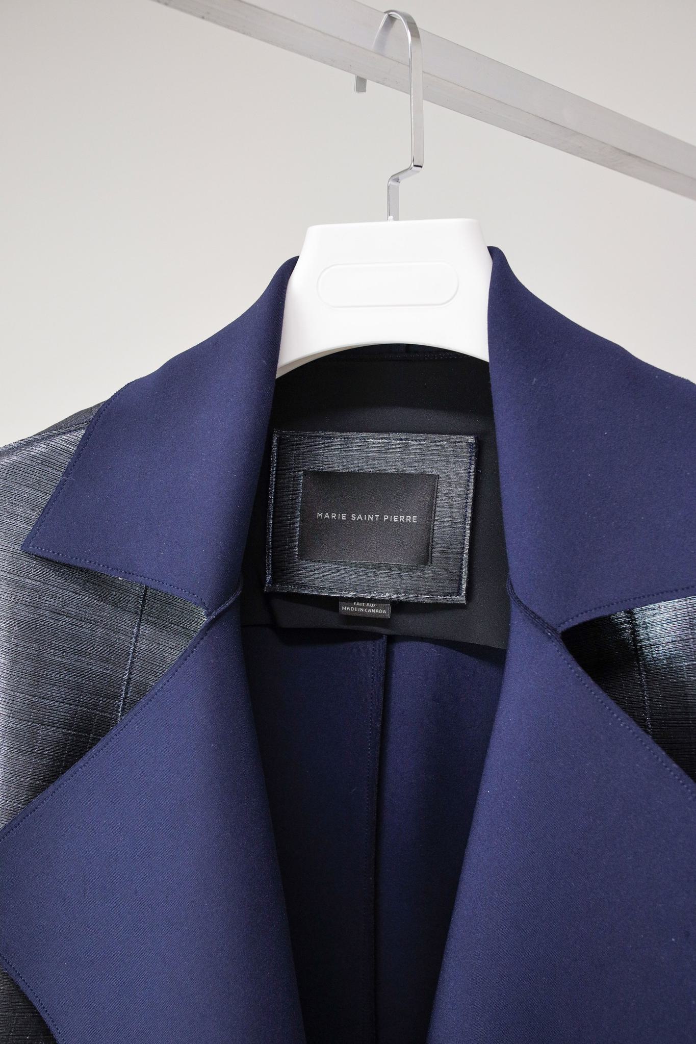 Marie Saint Pierre Blue Metallic Coat