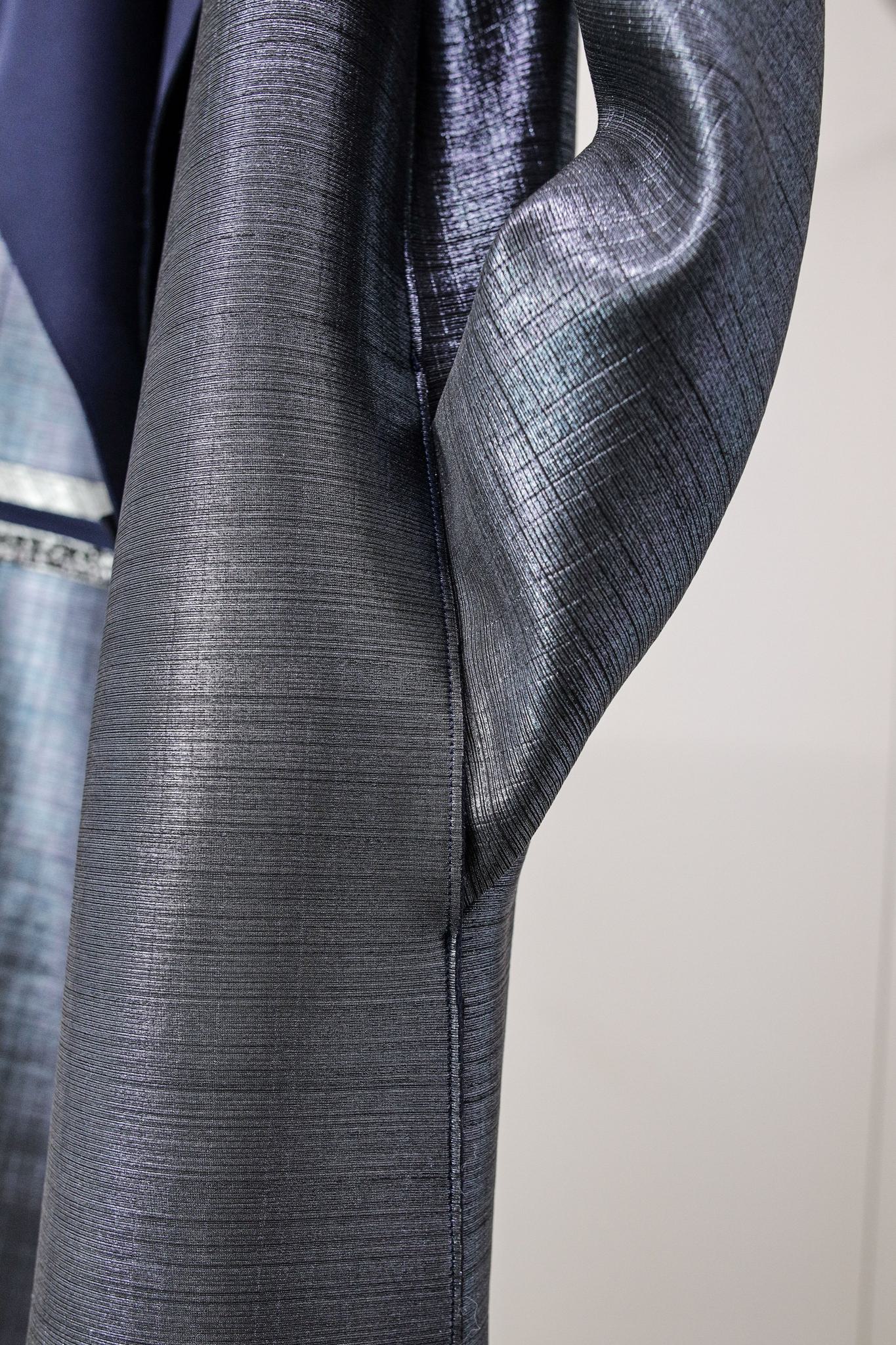 Marie Saint Pierre Blue Metallic Coat