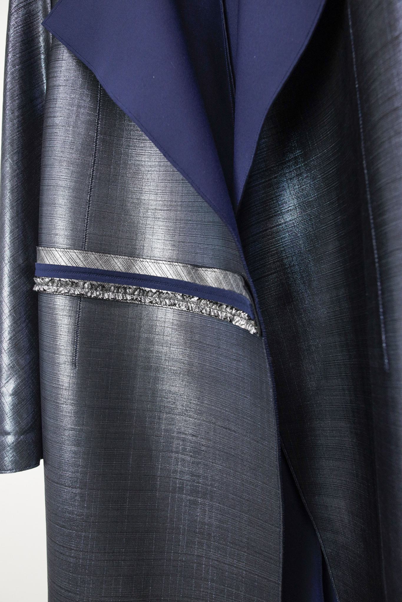 Marie Saint Pierre Blue Metallic Coat