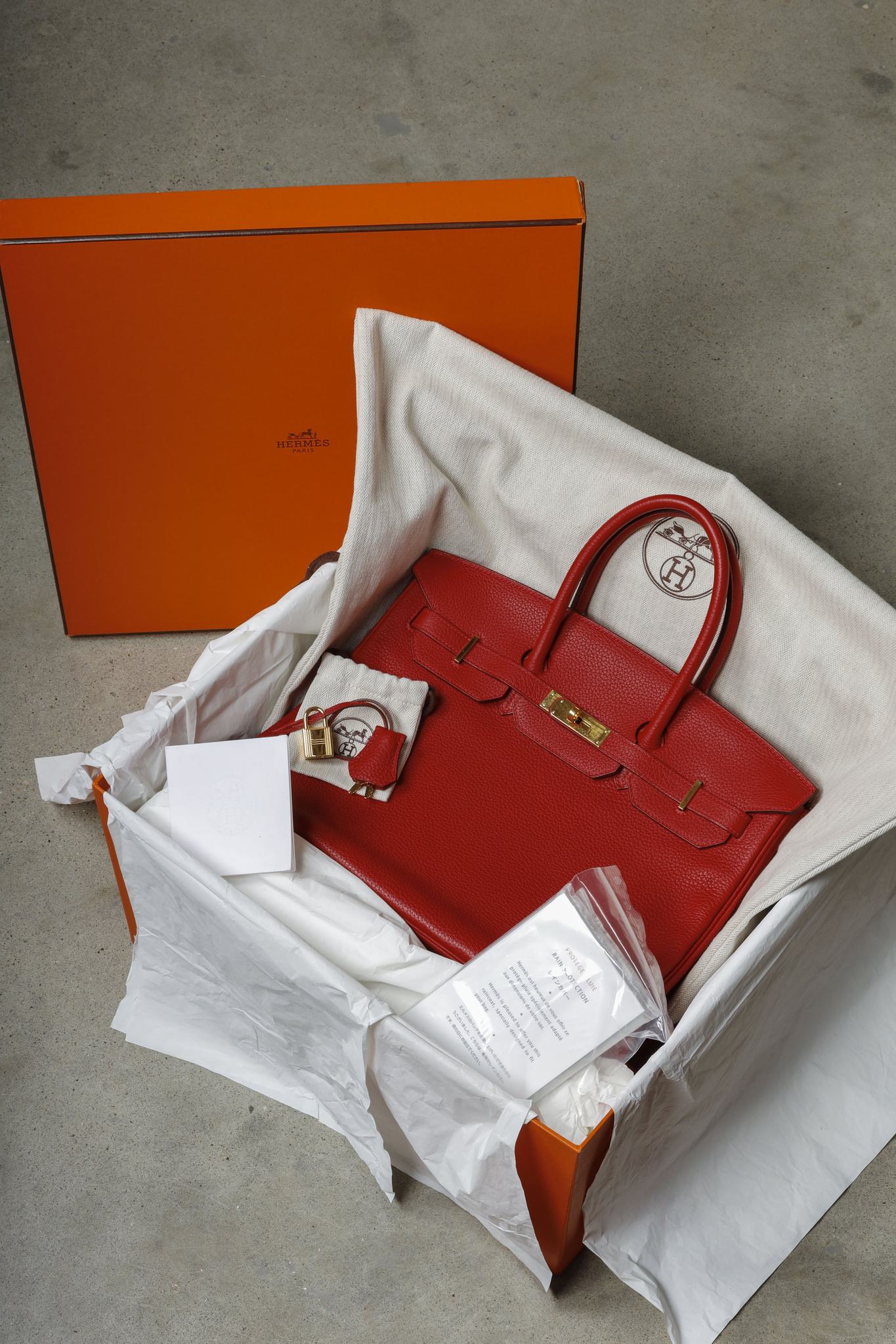 Hermès Birkin 35 Rouge Casaque Clemence GHW