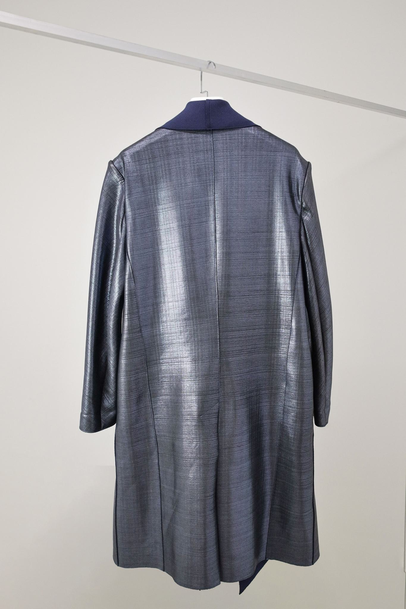 Marie Saint Pierre Blue Metallic Coat