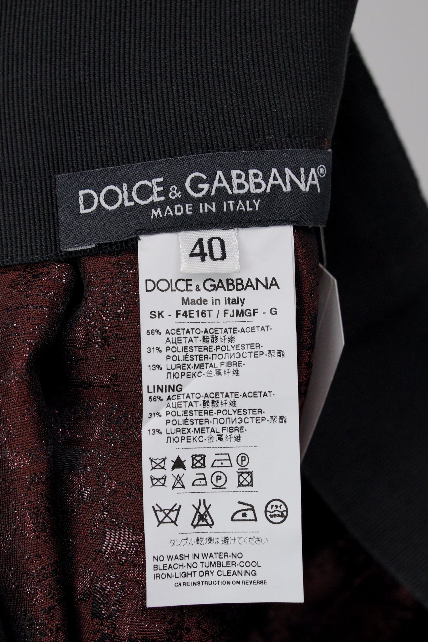 Dolce & Gabbana AW/09 Runway Pleated Metallic Red Skirt