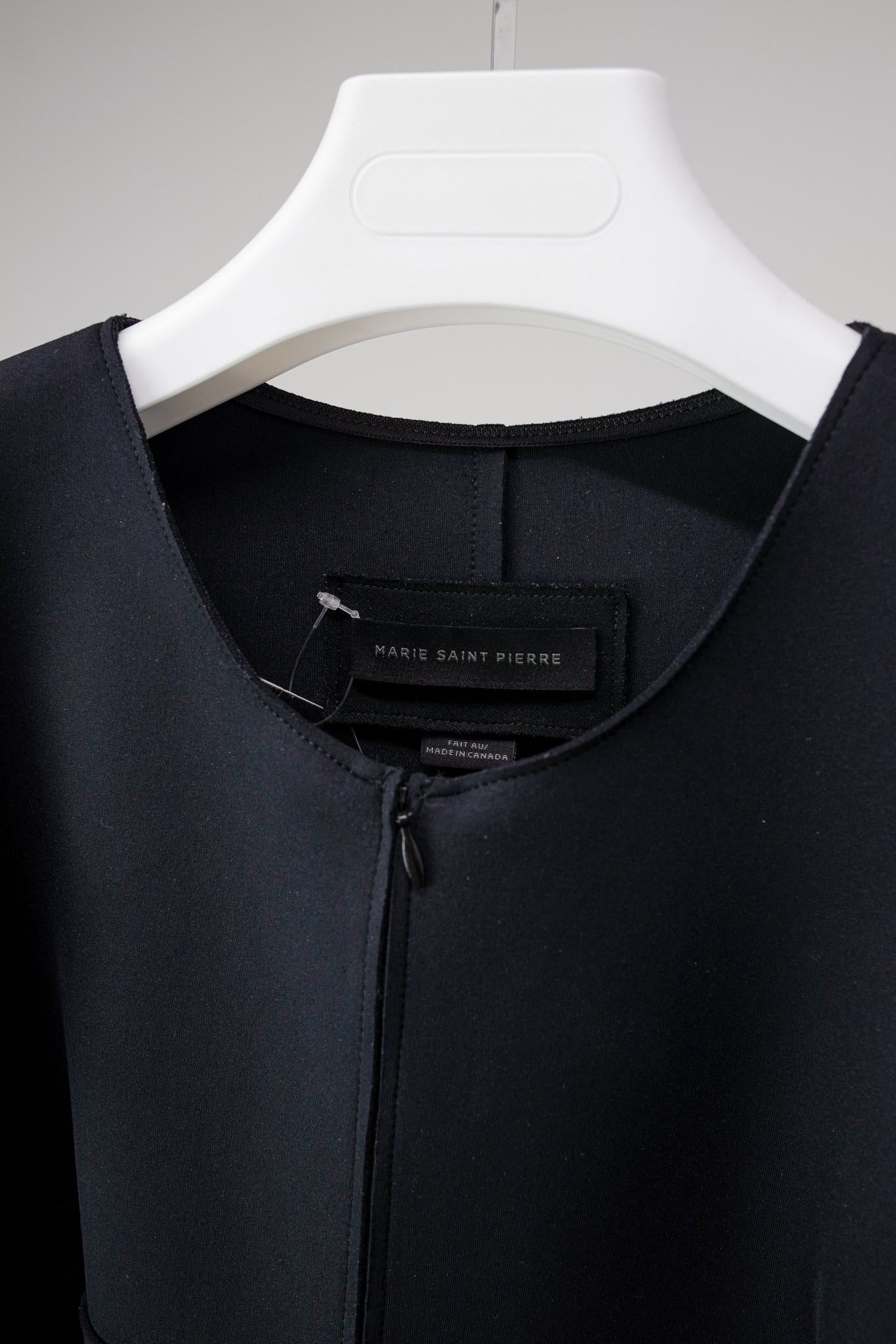 Marie Saint Pierre Black Sleeveless Ruffle Dress