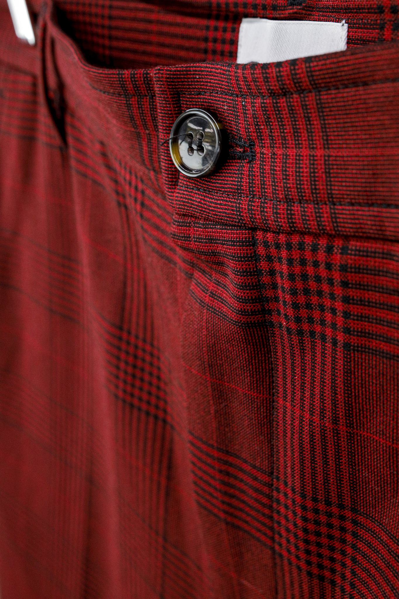 Ganni Red Check Suit Trousers
