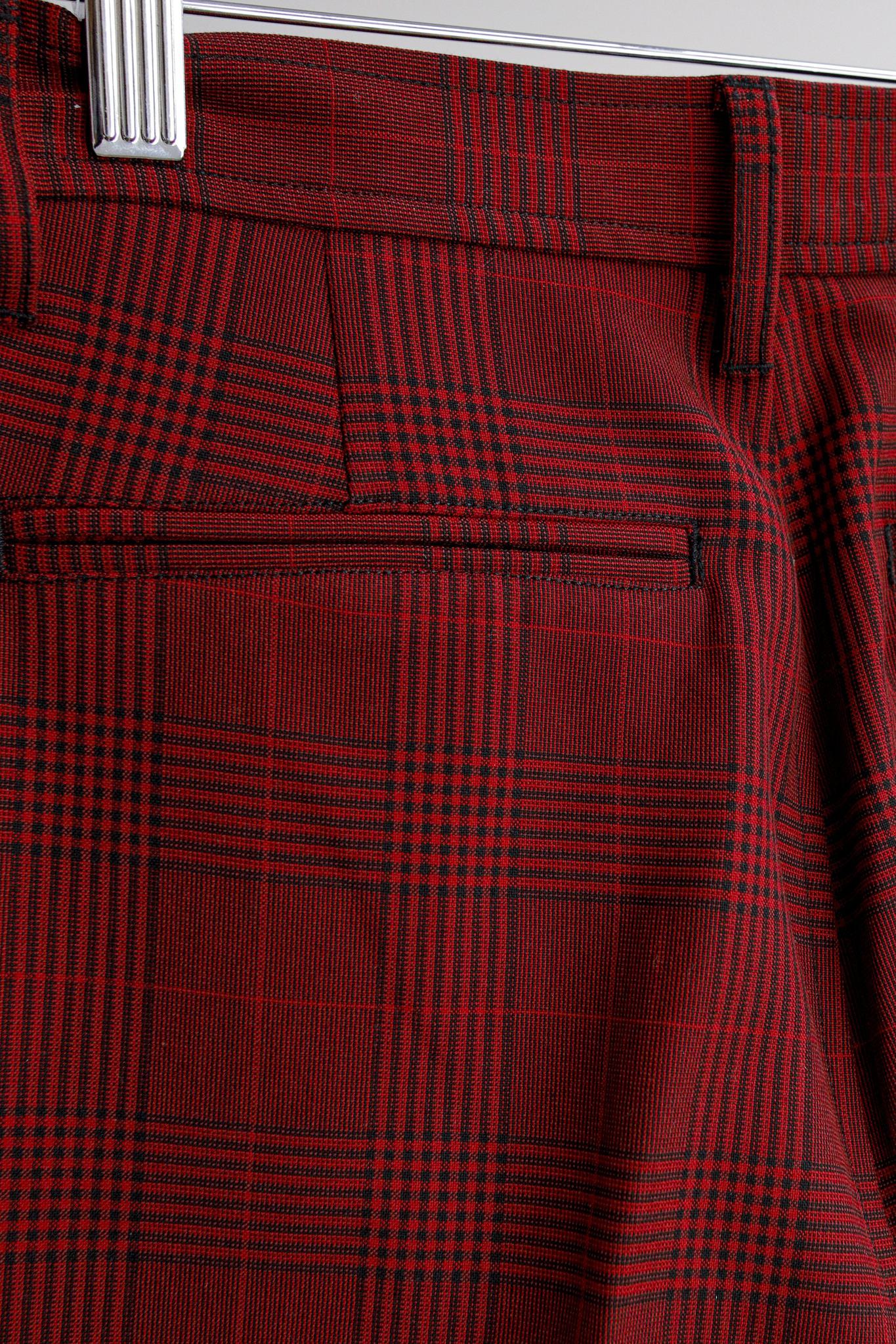 Ganni Red Check Suit Trousers