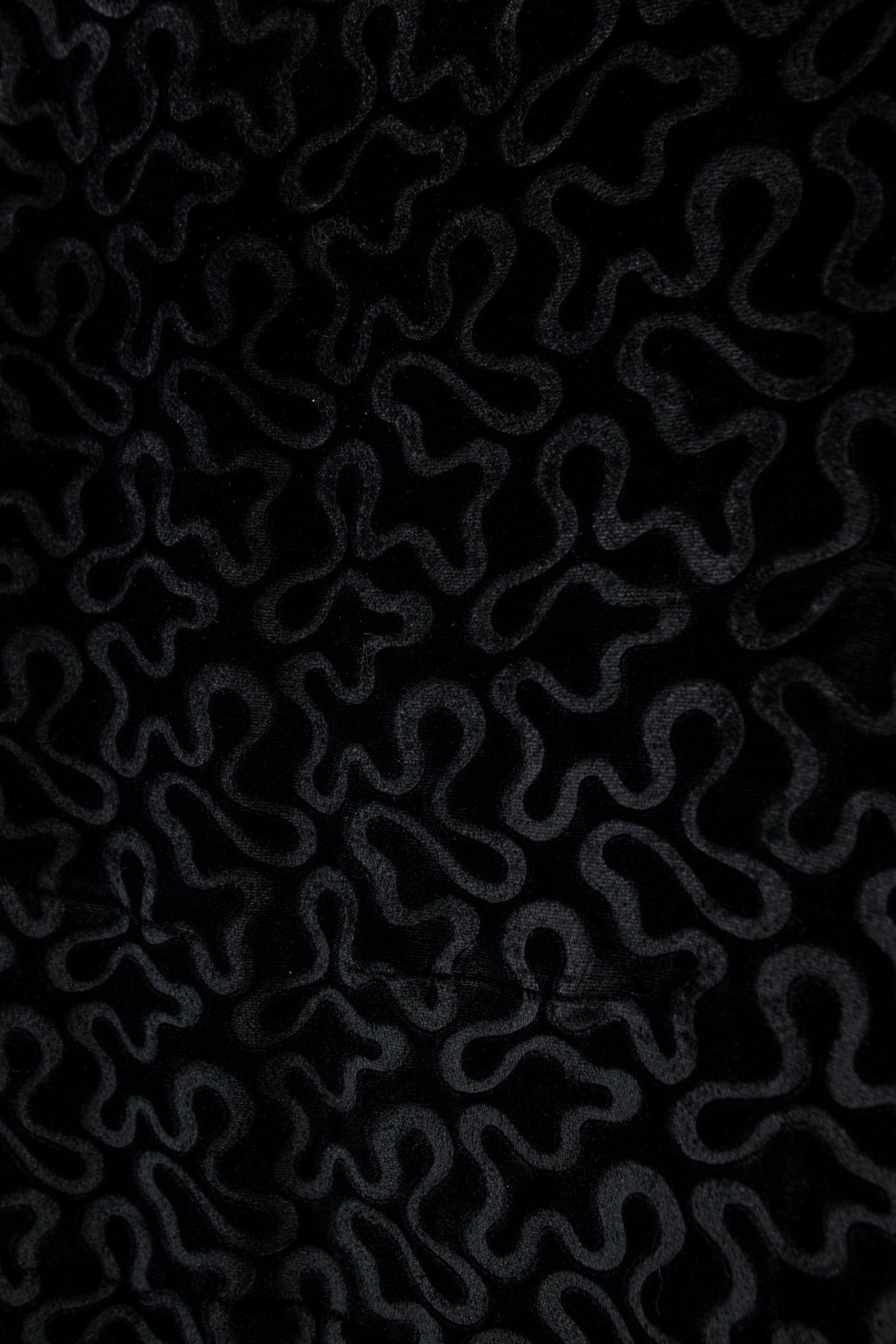Vintage Norma Kamali Black Velvet Squiggle Skirt