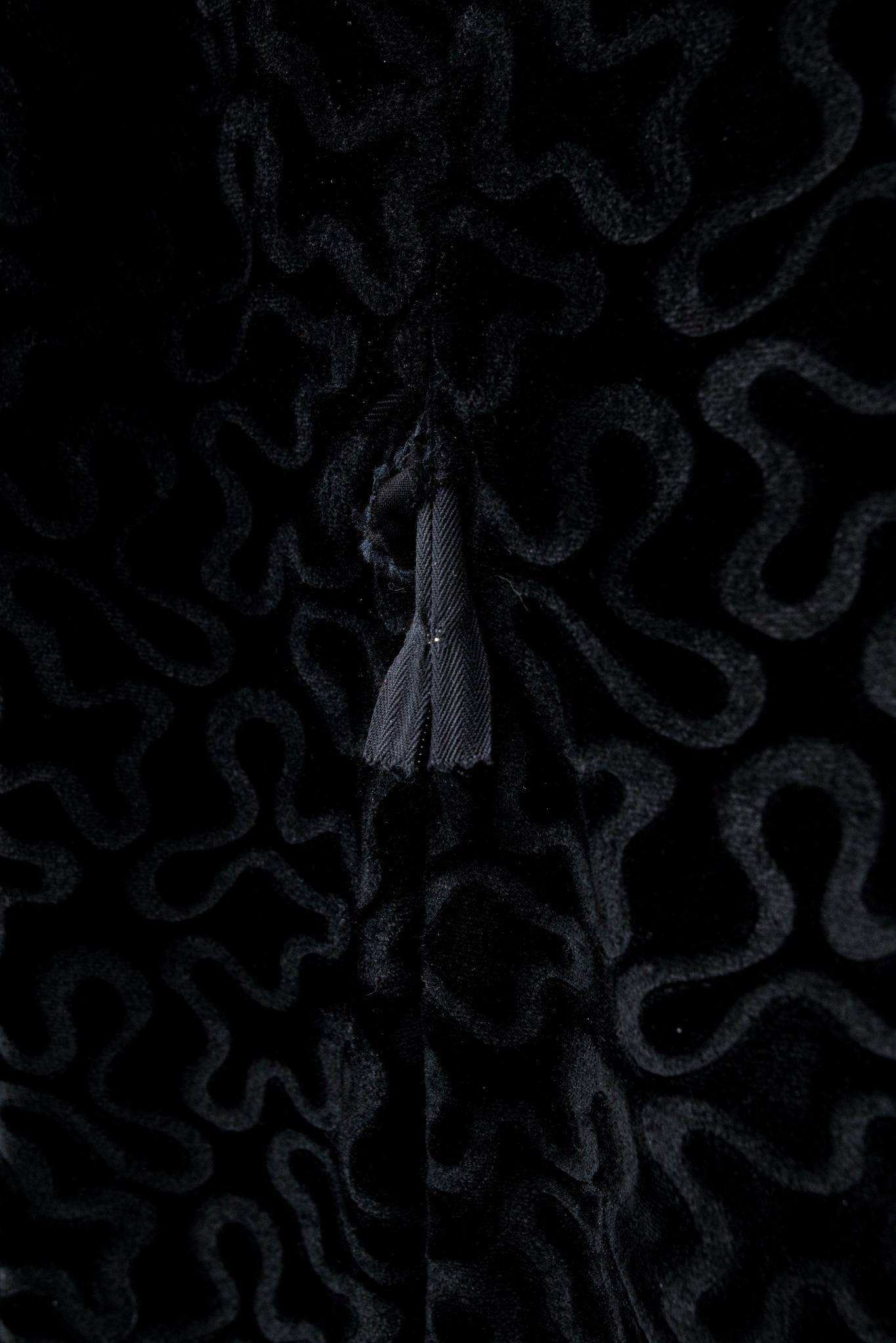 Vintage Norma Kamali Black Velvet Squiggle Skirt