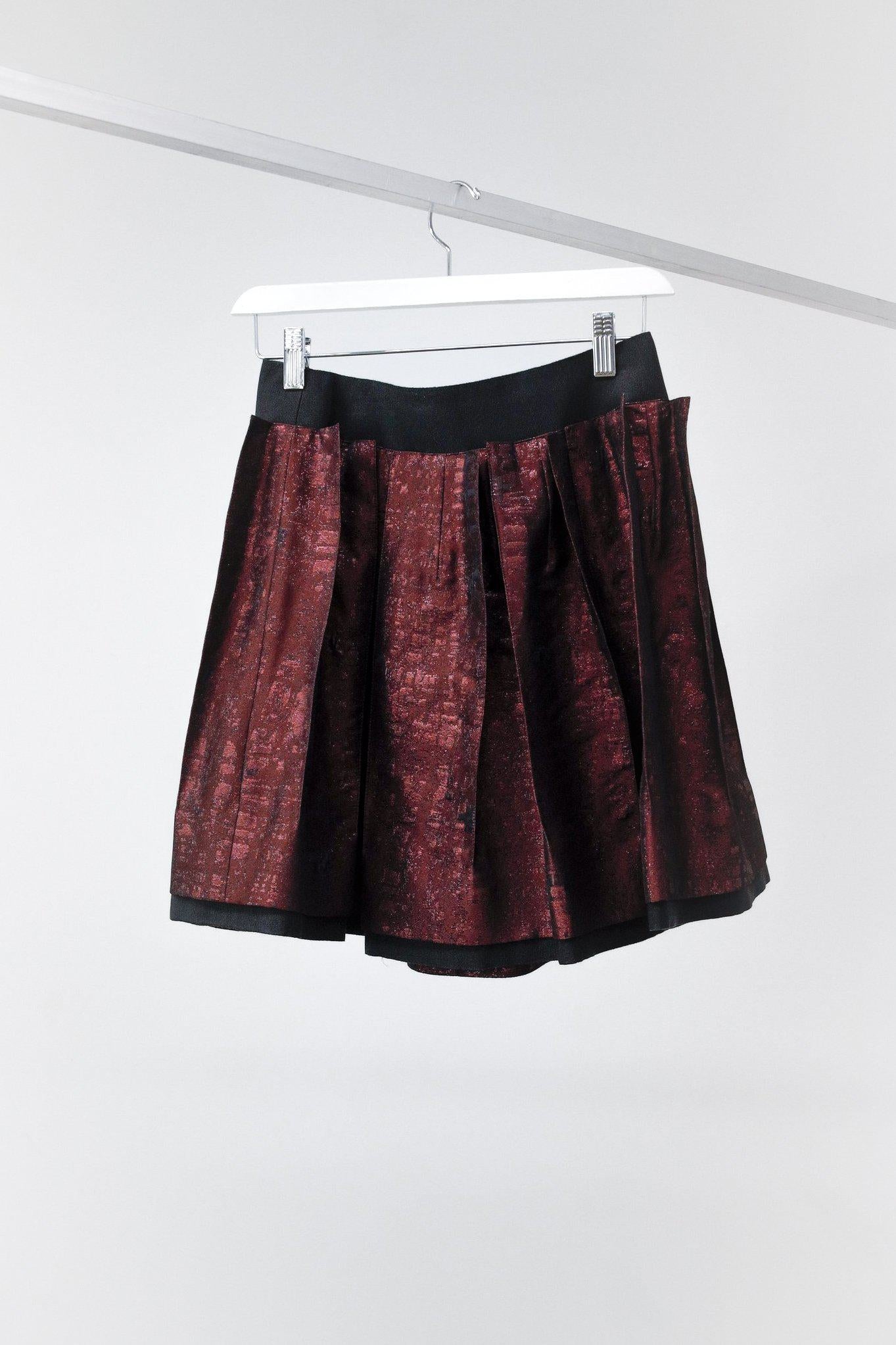 Dolce & Gabbana AW/09 Runway Pleated Metallic Red Skirt