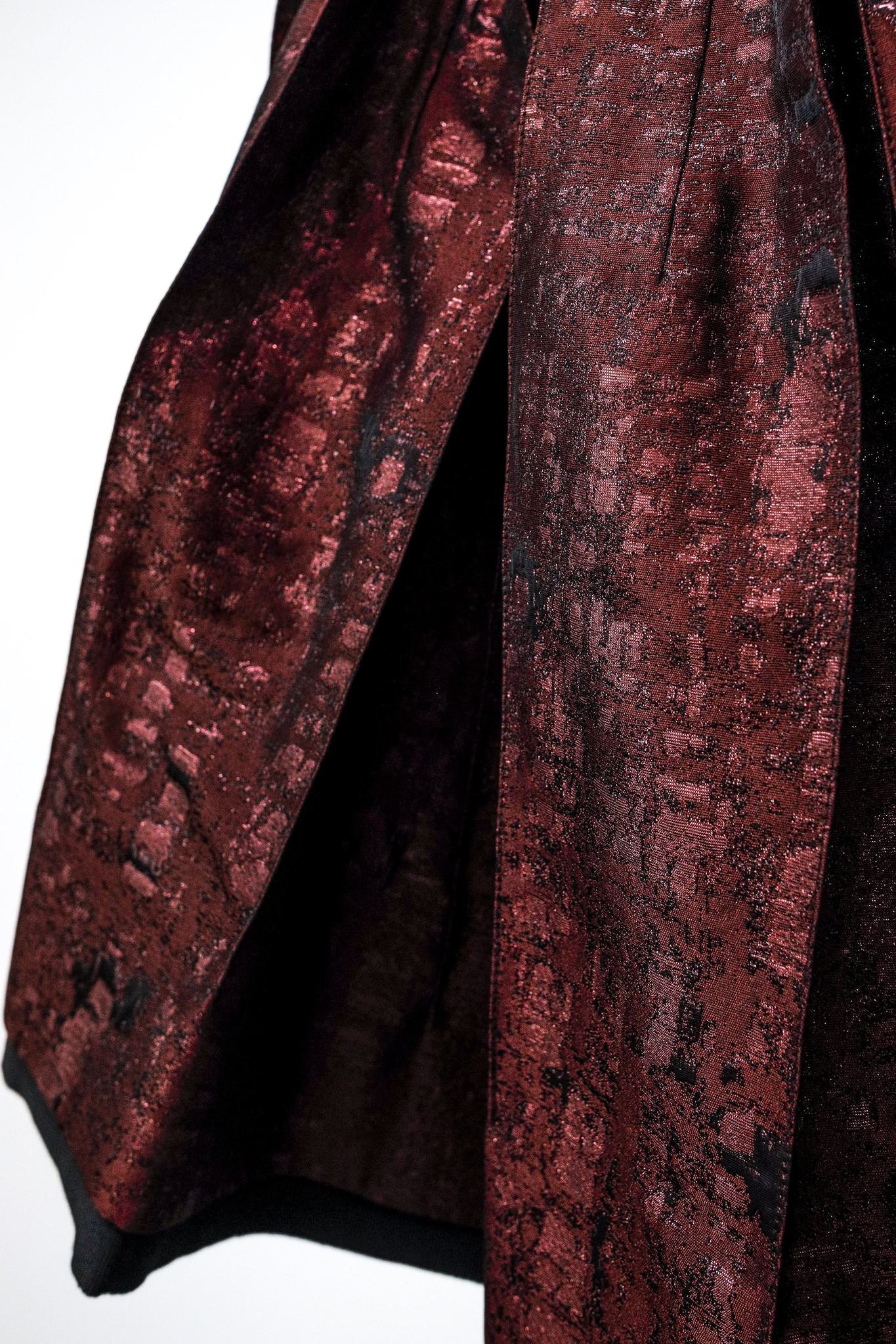 Dolce & Gabbana AW/09 Runway Pleated Metallic Red Skirt