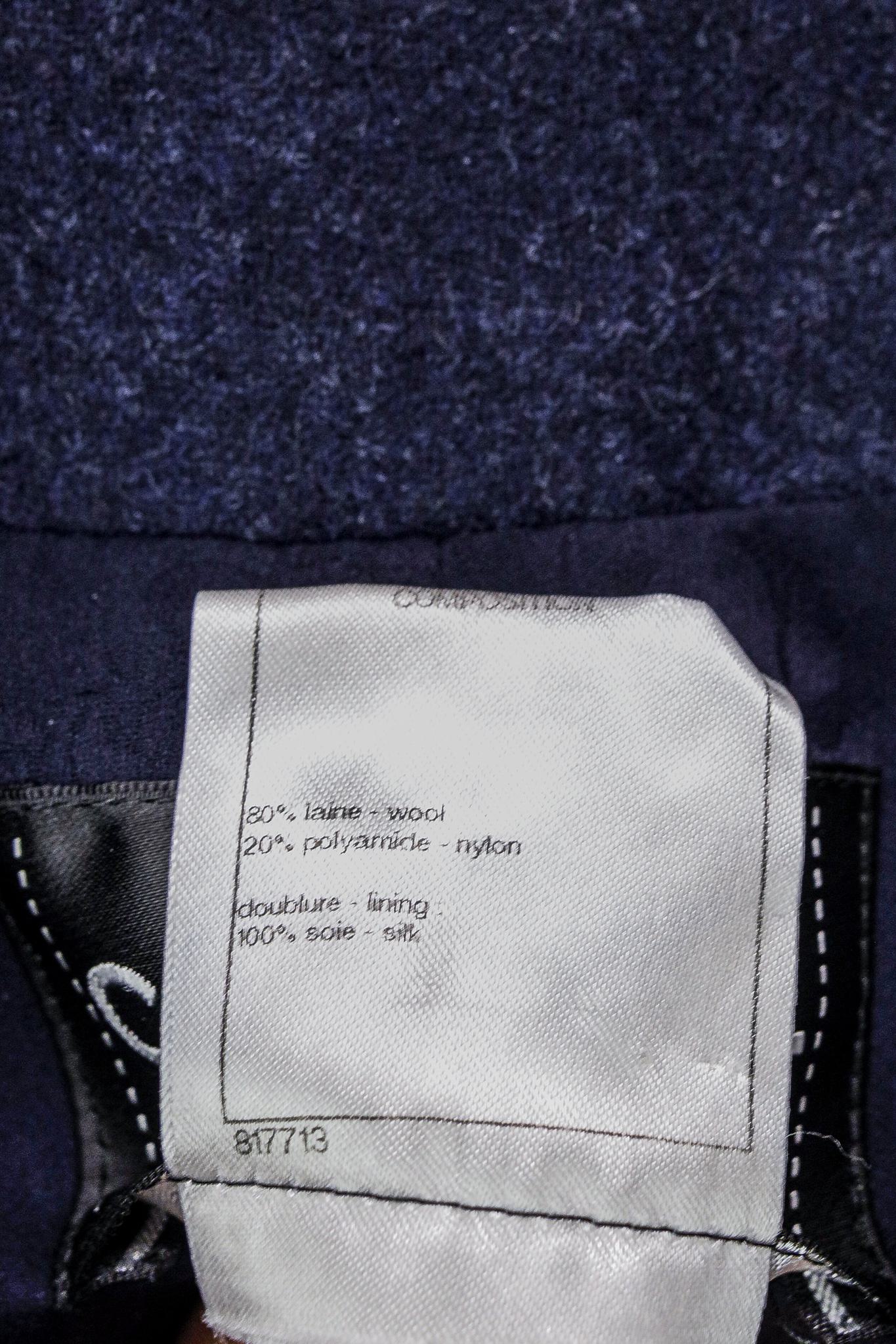 Chanel Navy Wool Mod Coat