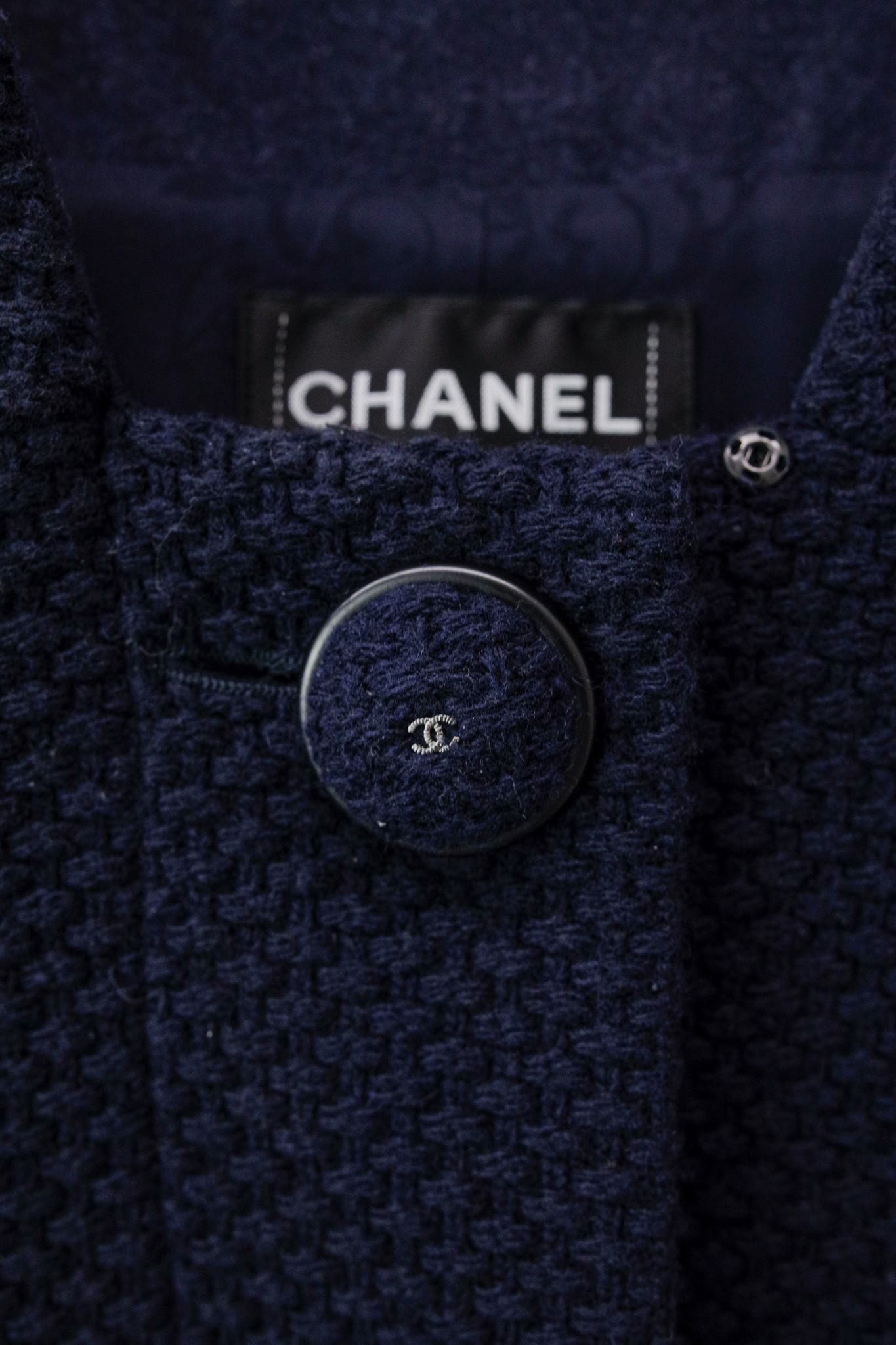 Chanel Navy Wool Mod Coat