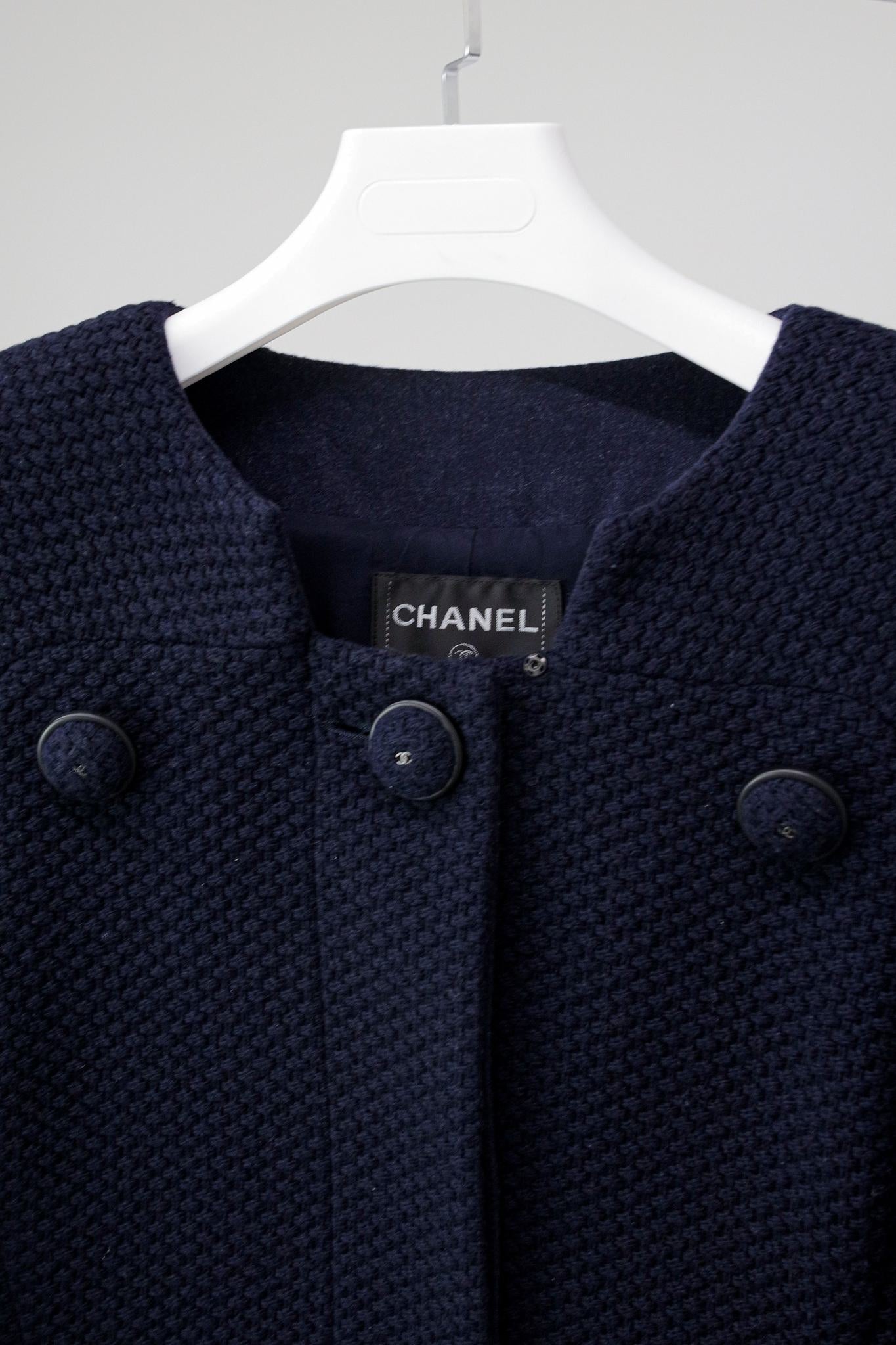 Chanel Navy Wool Mod Coat