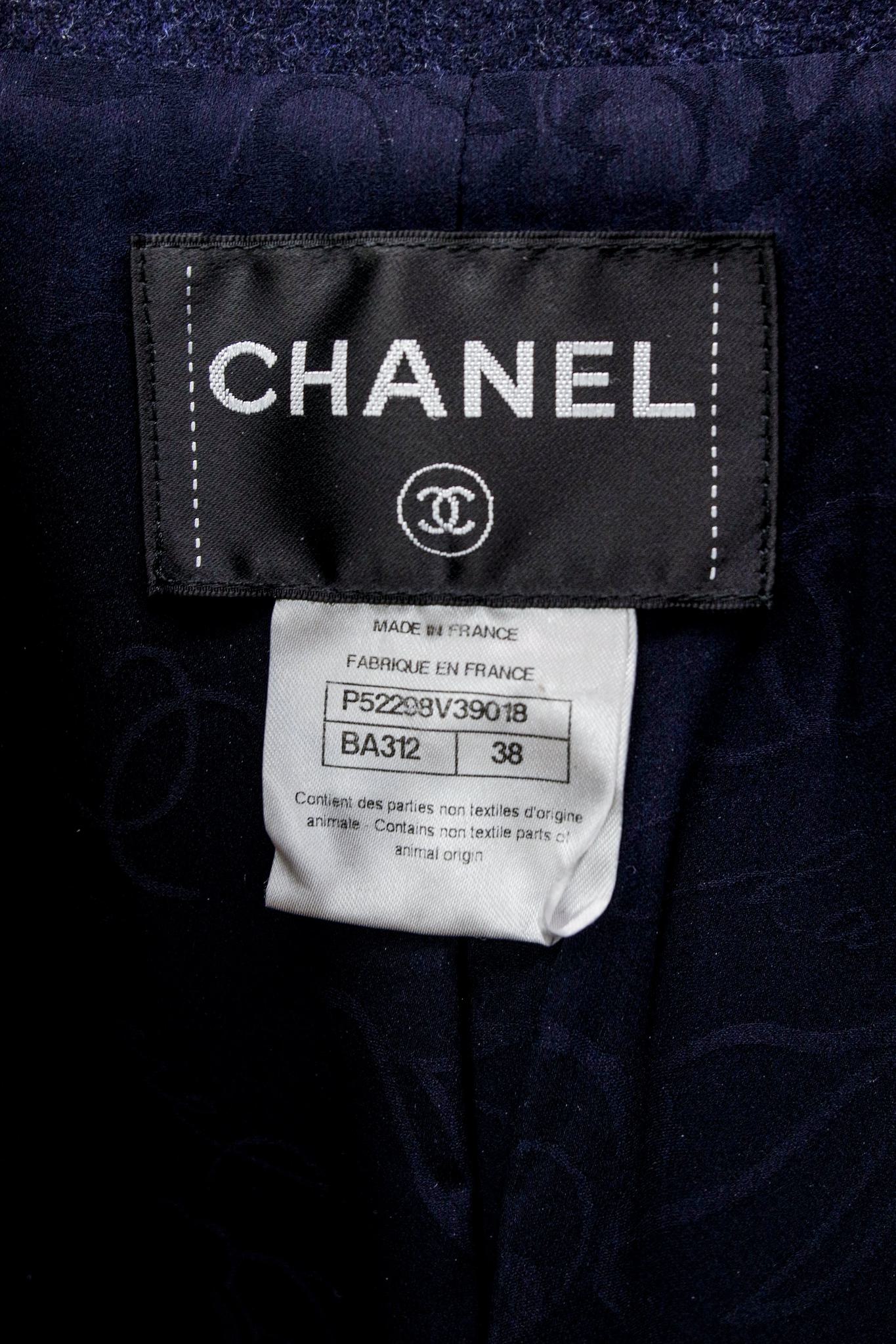 Chanel Navy Wool Mod Coat