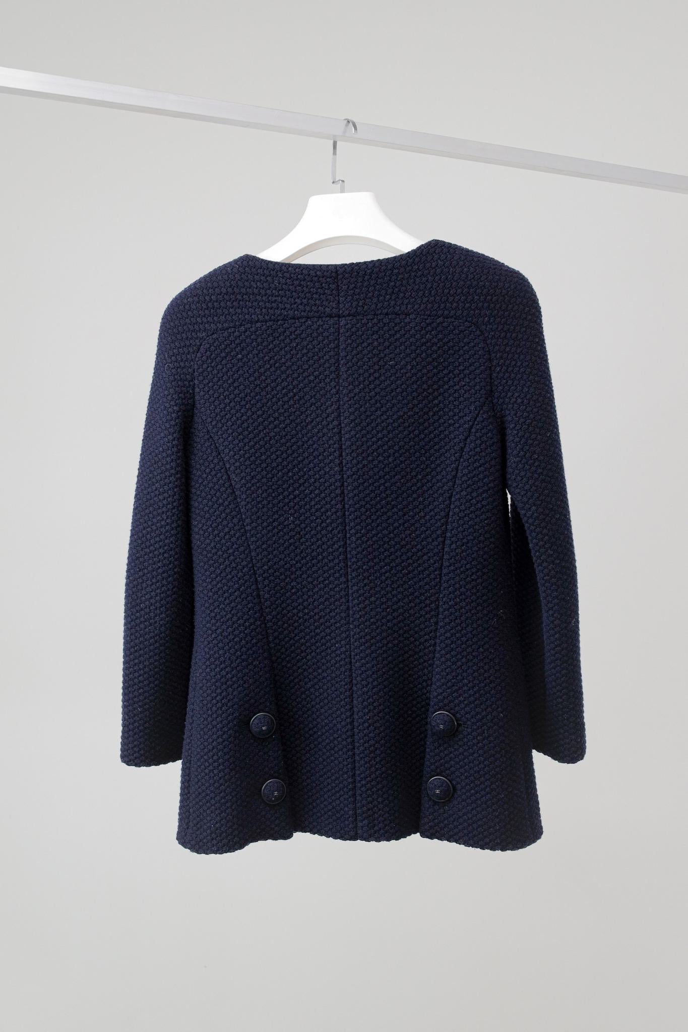 Chanel Navy Wool Mod Coat