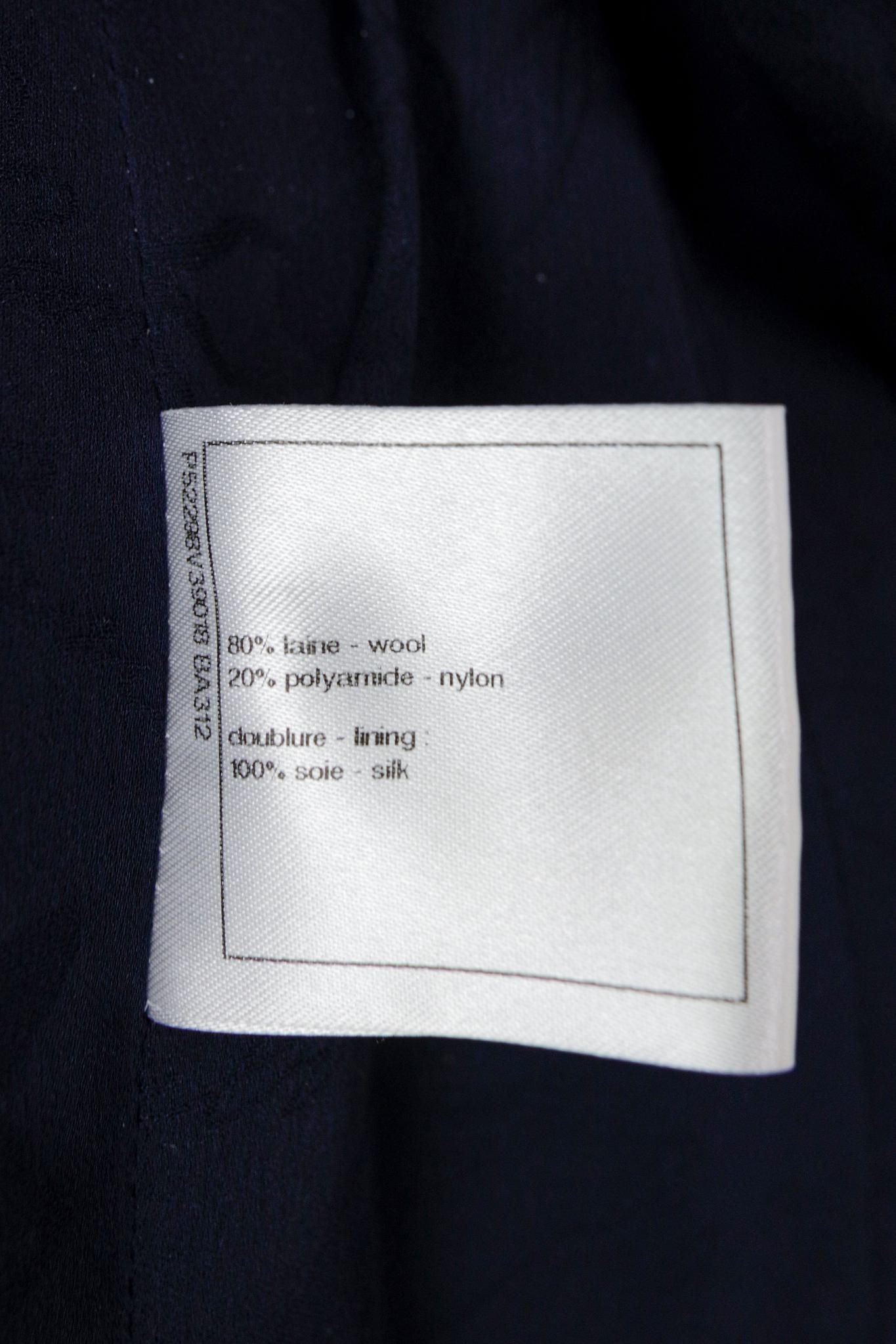 Chanel Navy Wool Mod Coat