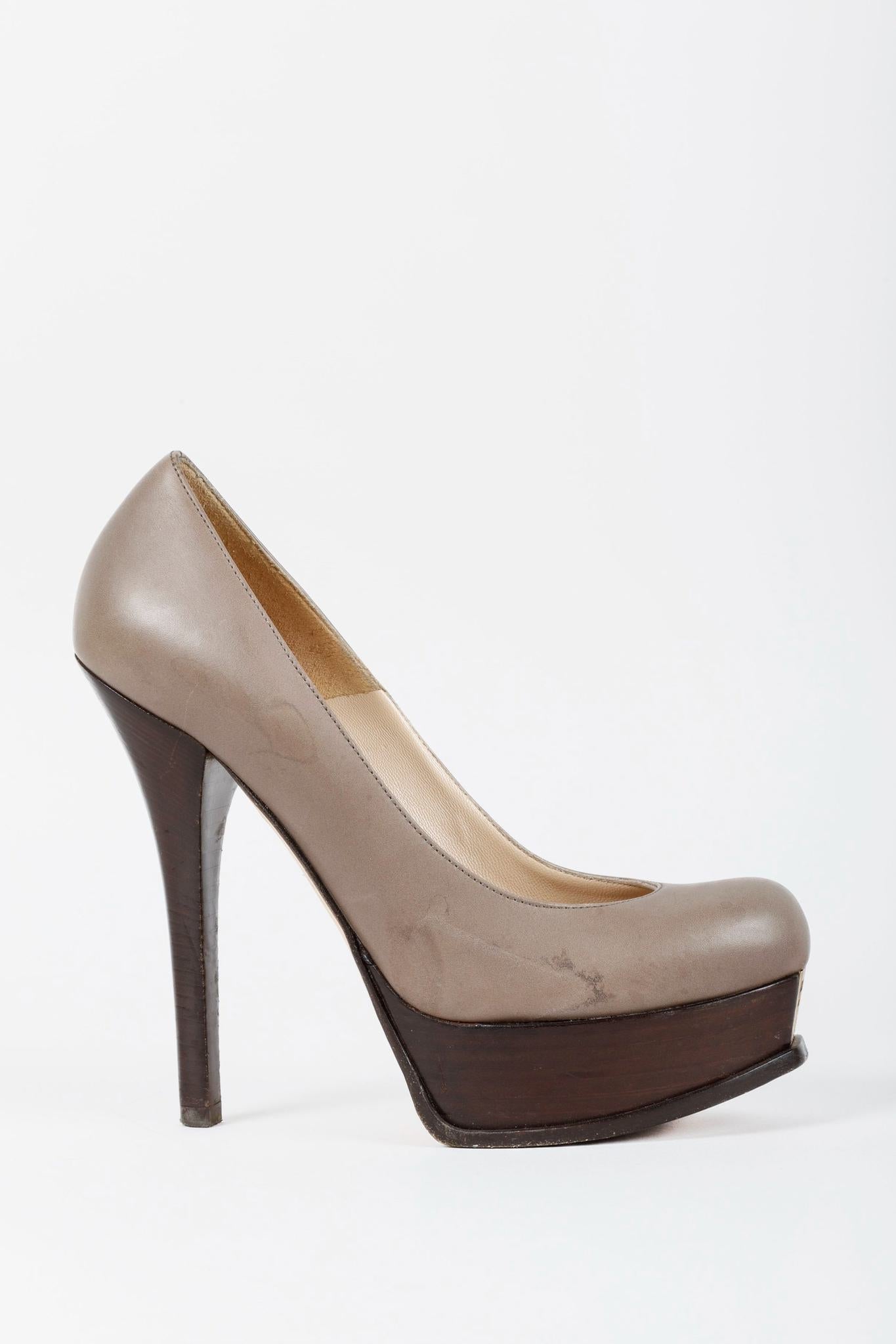 Fendi Fendista Taupe Leather Pumps