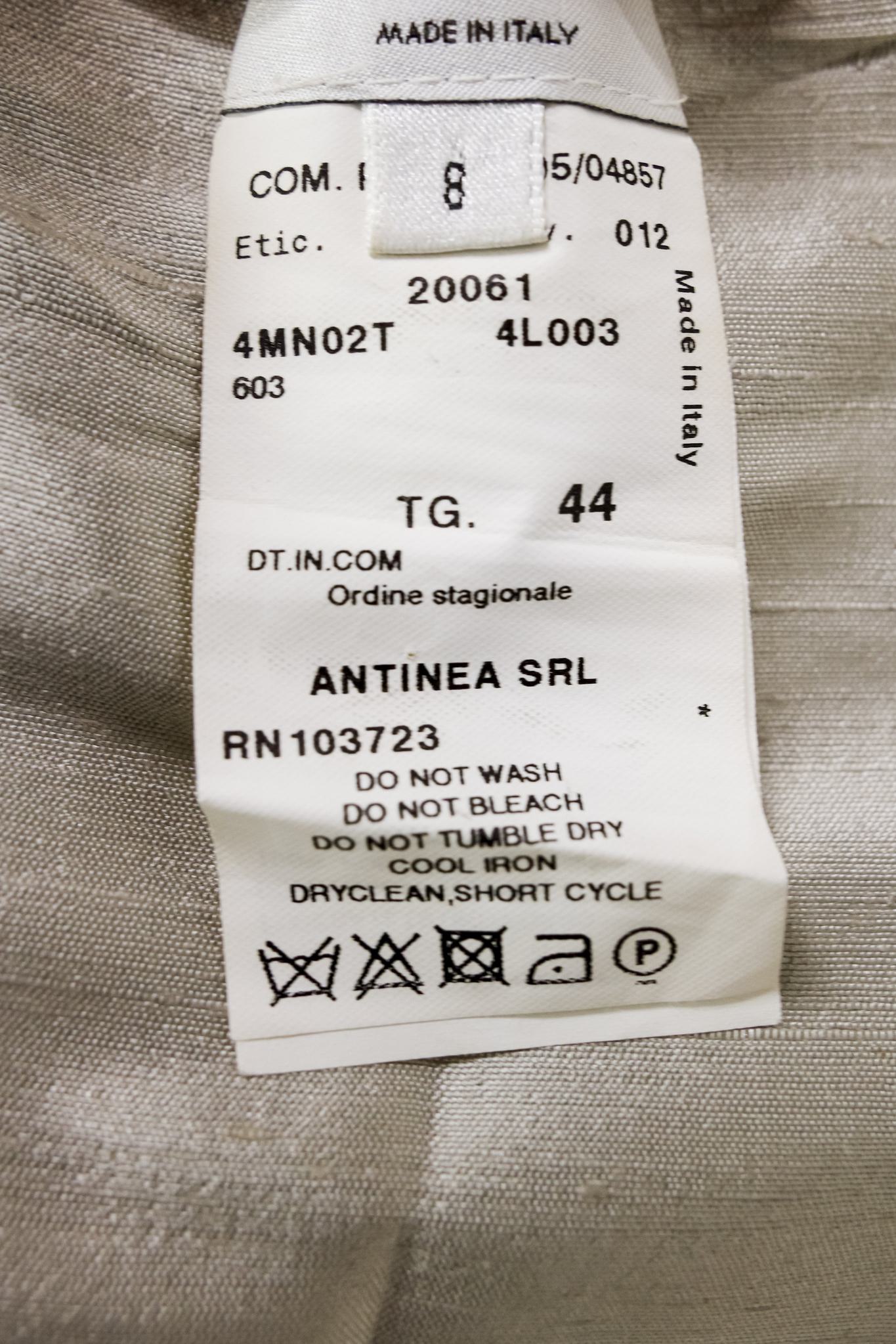 Armani Collezioni Silk Shantung Silver Skirt