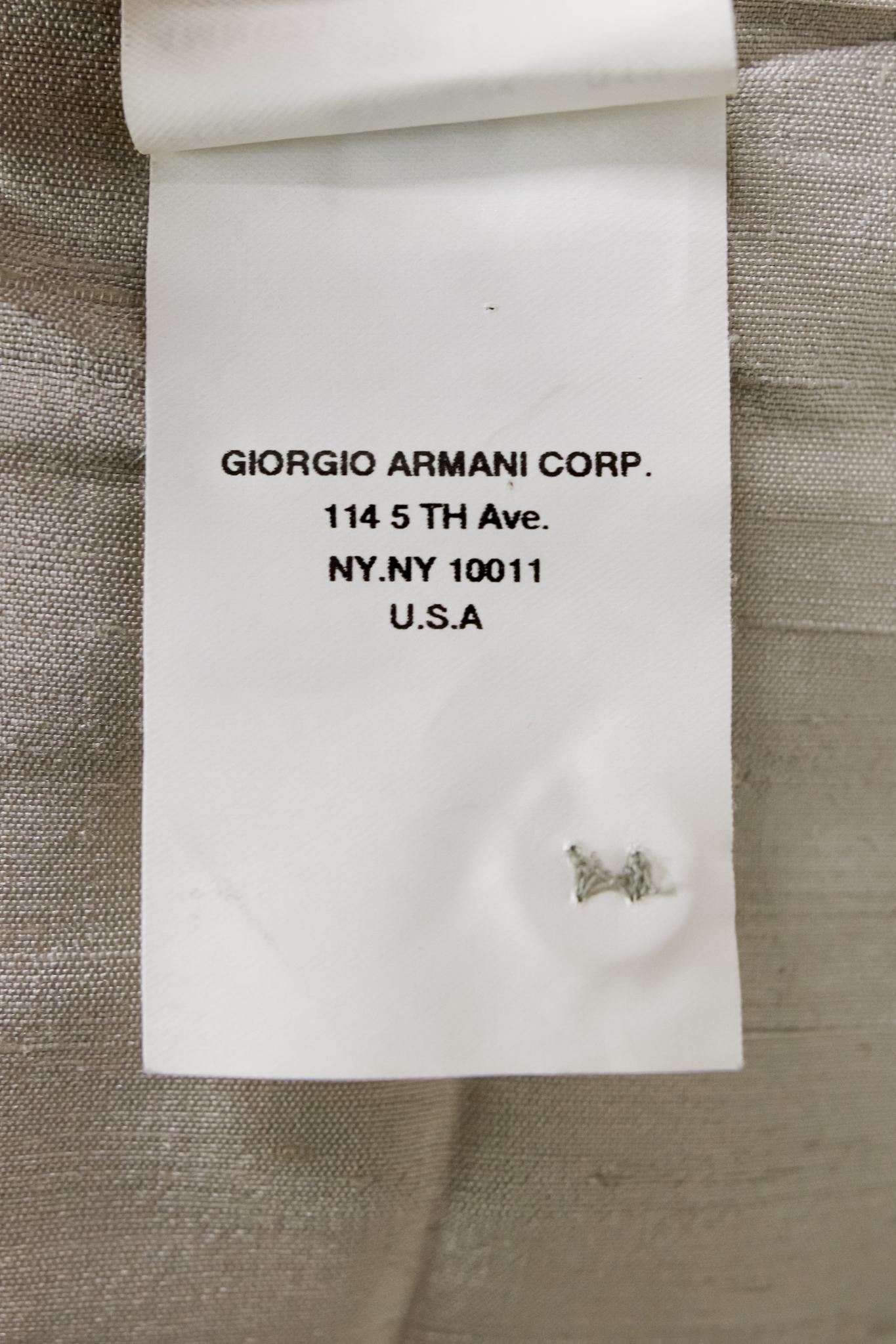 Armani Collezioni Silk Shantung Silver Skirt