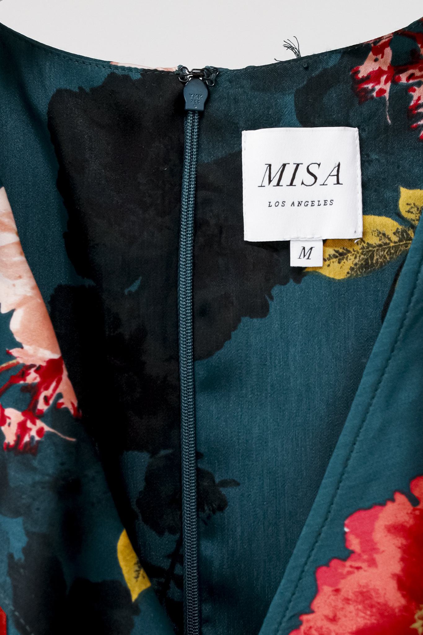 Misa Los Angeles Santana Green Floral Midi Dress