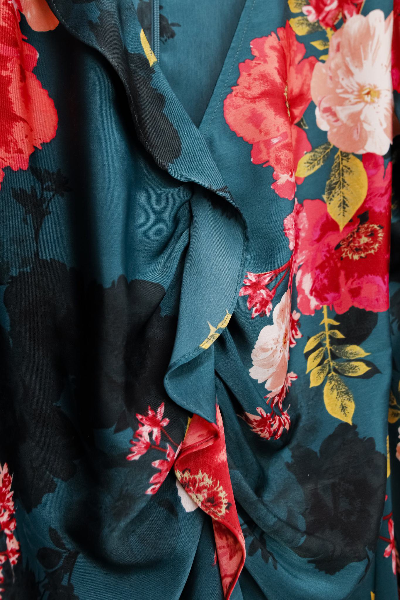 Misa Los Angeles Santana Green Floral Midi Dress