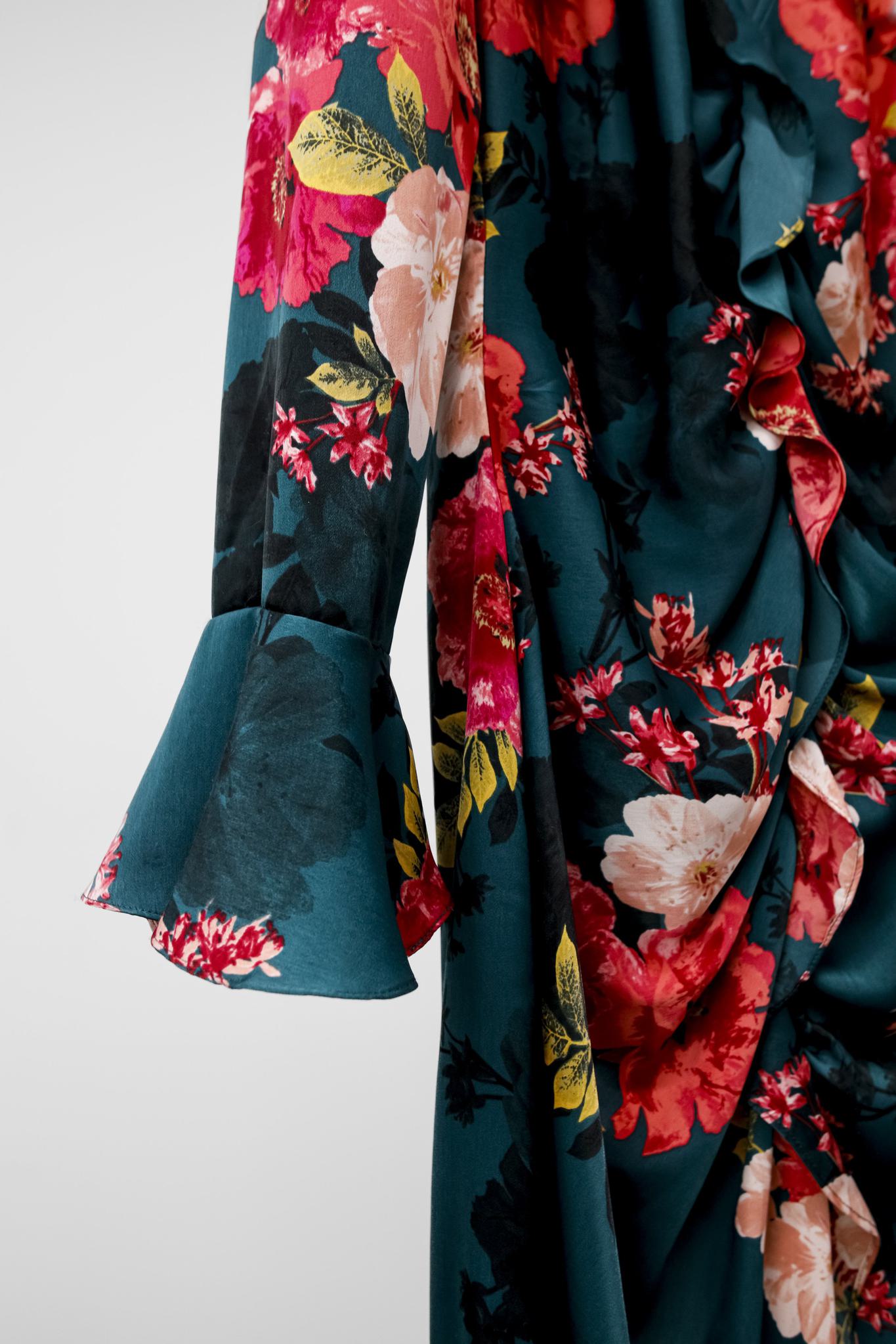 Misa Los Angeles Santana Green Floral Midi Dress