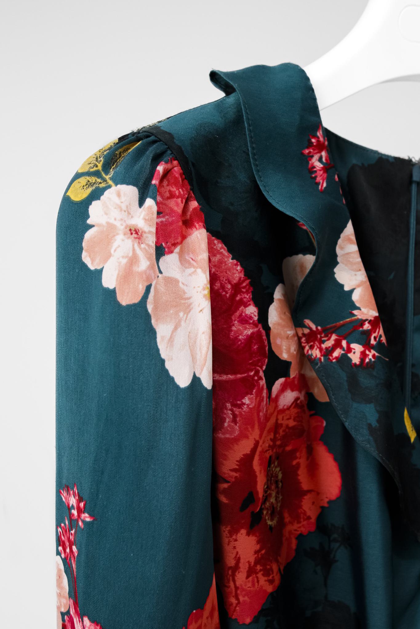 Misa Los Angeles Santana Green Floral Midi Dress