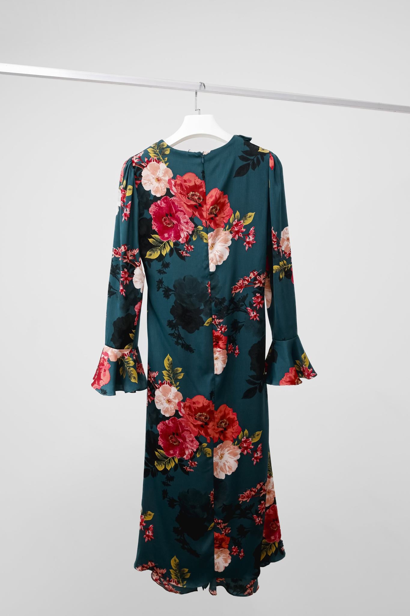 Misa Los Angeles Santana Green Floral Midi Dress